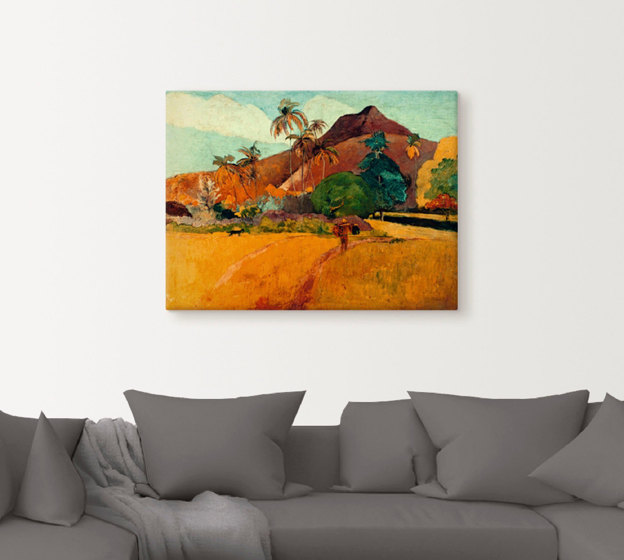 Artland Leinwandbild Tahitische Landschaft, 1891, Berge (1 St), auf Holzrahmen gespannt
