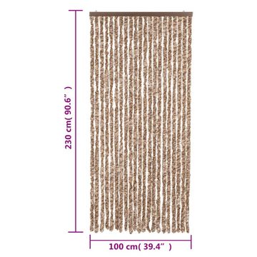 vidaXL Insektenschutz-Vorhang Fliegenvorhang Beige und Dunkelbraun 100x230 cm Chenille