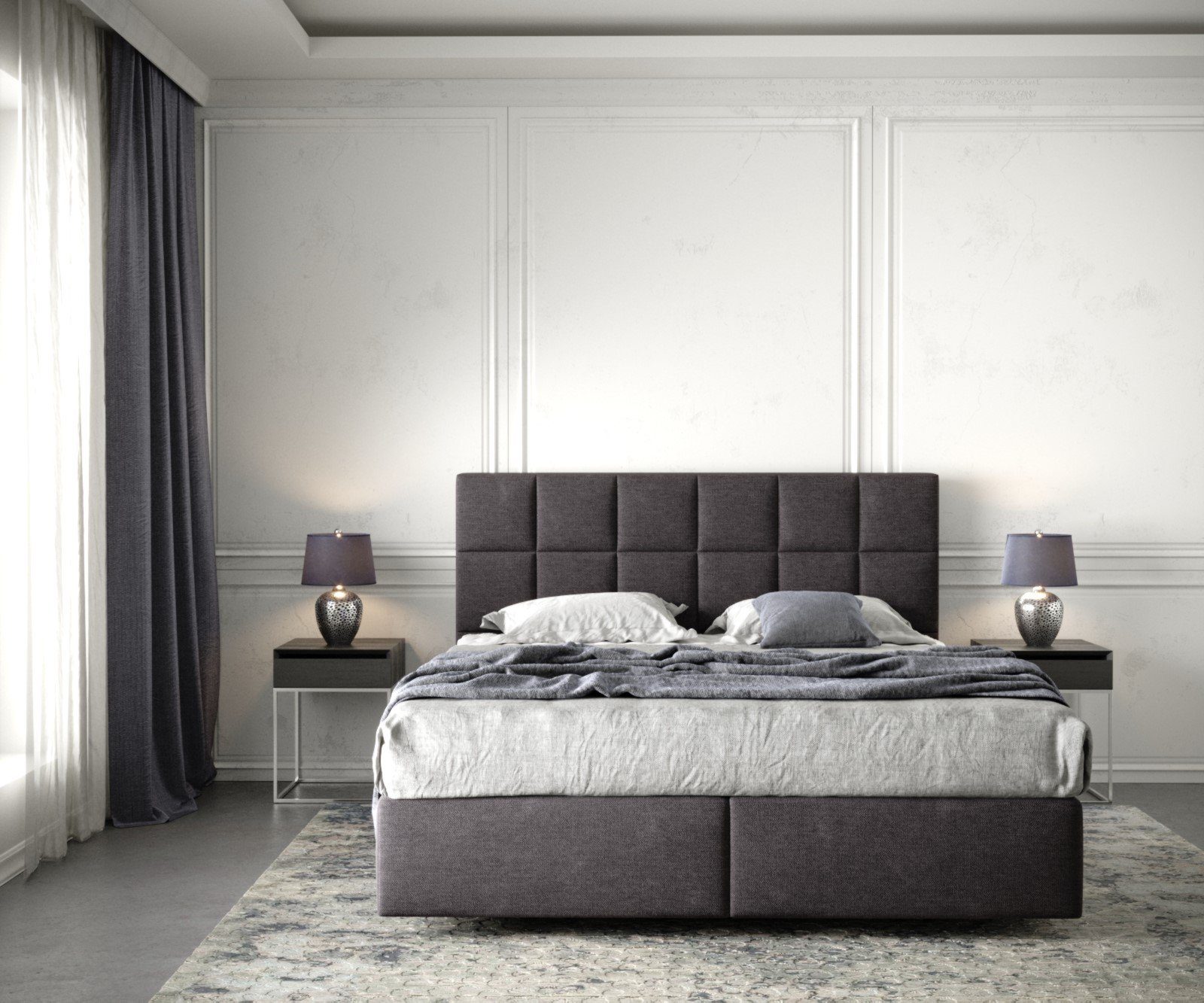 DELIFE Boxspringbett Dream-Fine, Mikrofaser Schwarz 160x200 günstig online kaufen