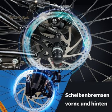 Myatu E-Bike E-Mountainbike, 26 Zoll Elektrofahrrad mit 36V 10,4AH Batterie M4143, 21 Gang, Kettenschaltung, 375,00 Wh Batterie