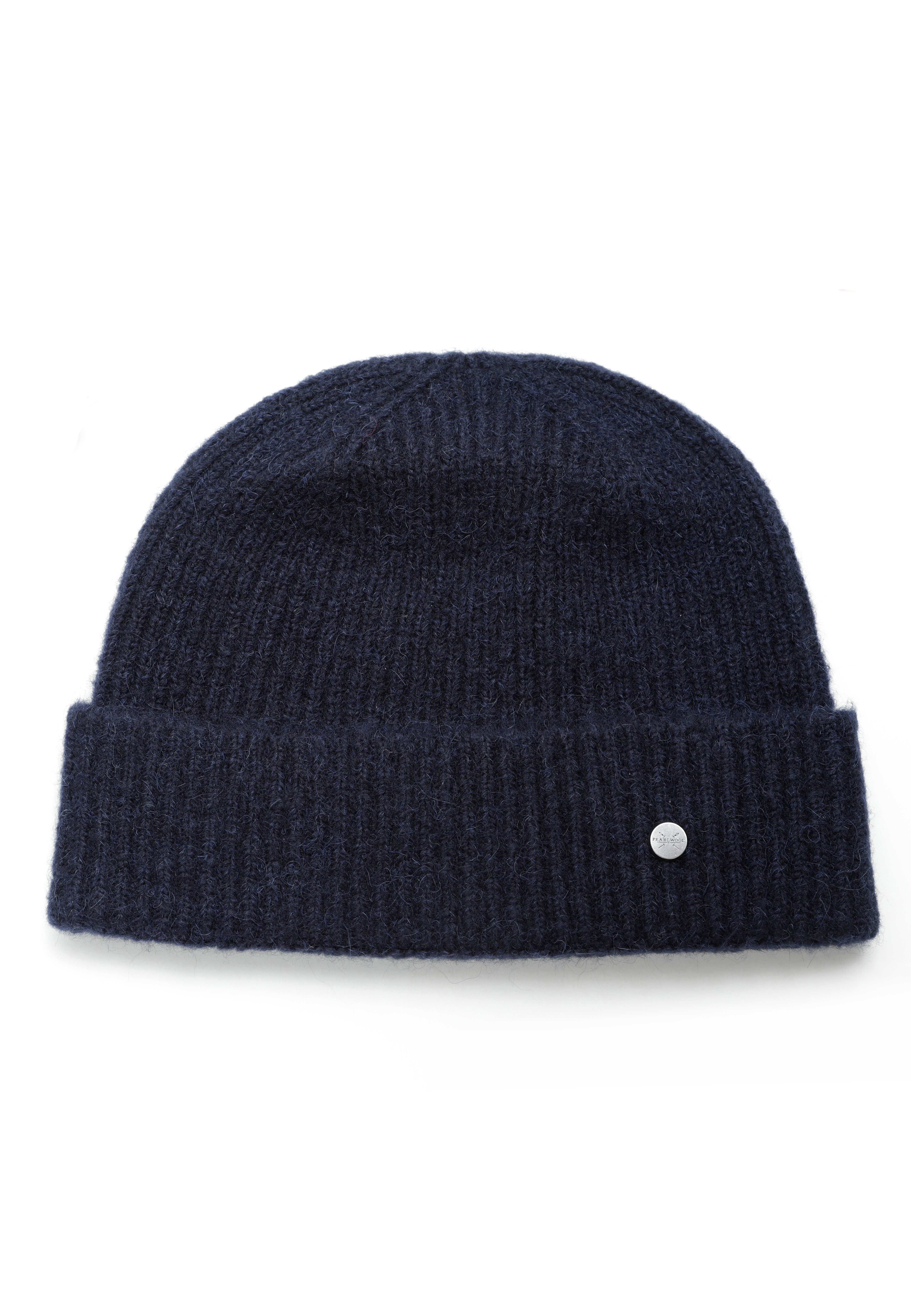 PEARLWOOD Strickmütze MATS Feinripp, Wollanteil, breiter Umschlag, wärmend