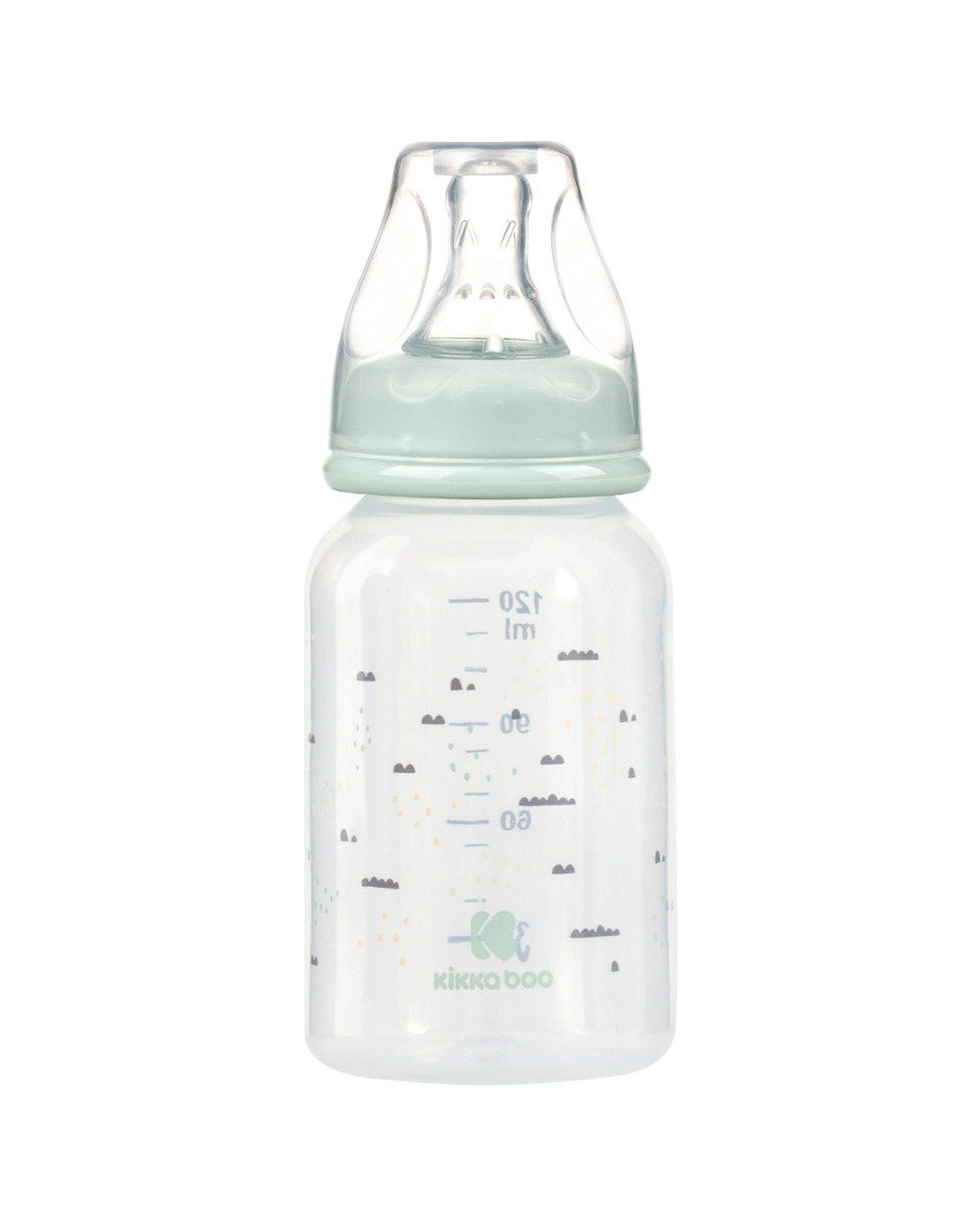 Babyflasche Babyflasche 120 grün ml, S Savanna aus Kunststoff, Anti-Kolik-Sauger Kikkaboo Größe