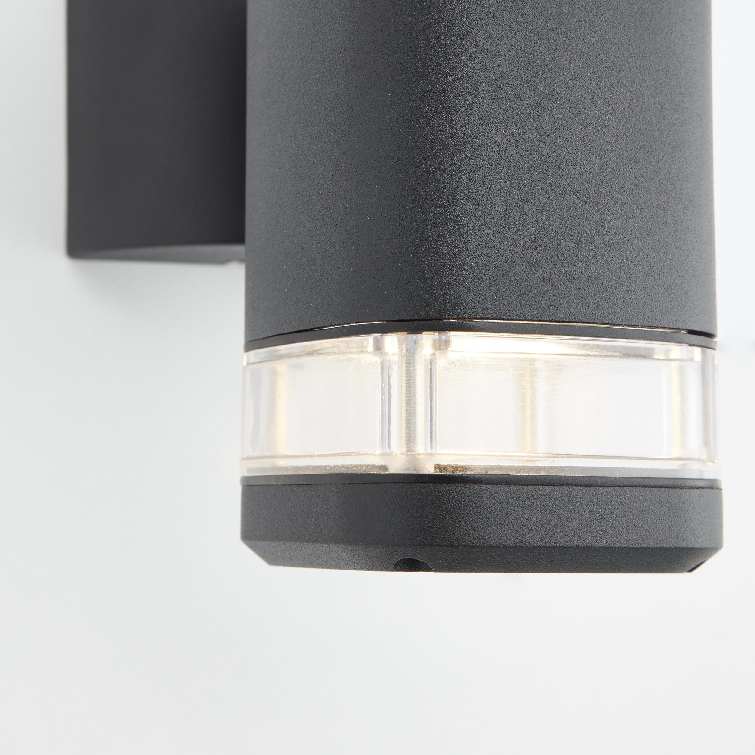 15 x Wandlampe, 14cm, ohne 18W, Außen-Wandleuchte, GU10, IP44, max. Lightbox Außen Metall/Glas, Leuchtmittel, schwarz