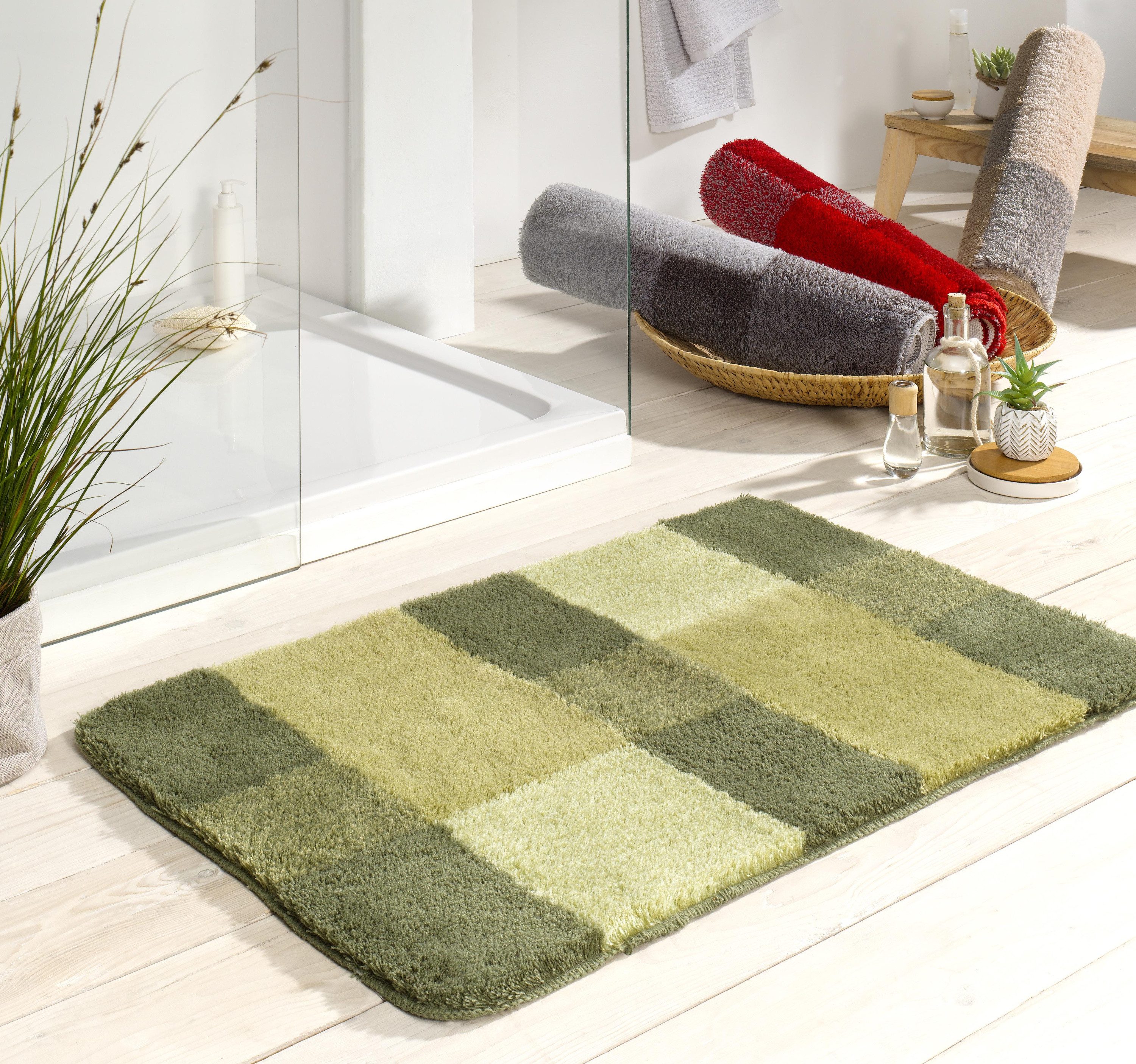 Kleine Wolke Badematte Kleine Wolke Badteppich JOANA LBH 90x60x2 cm grün Badematte