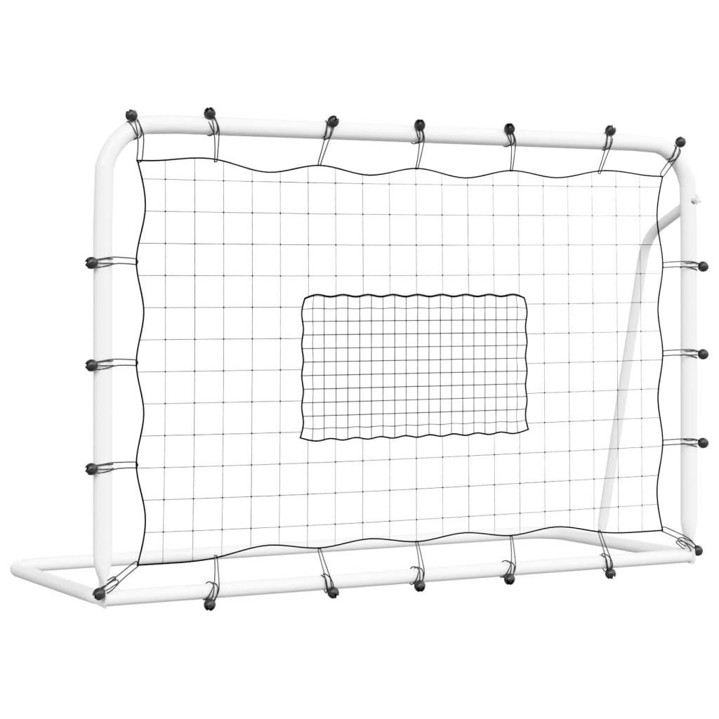 vidaXL Fußballtor Fußballtor mit Netz 184x61x123 cm Weiß Stahl PE Schwarz