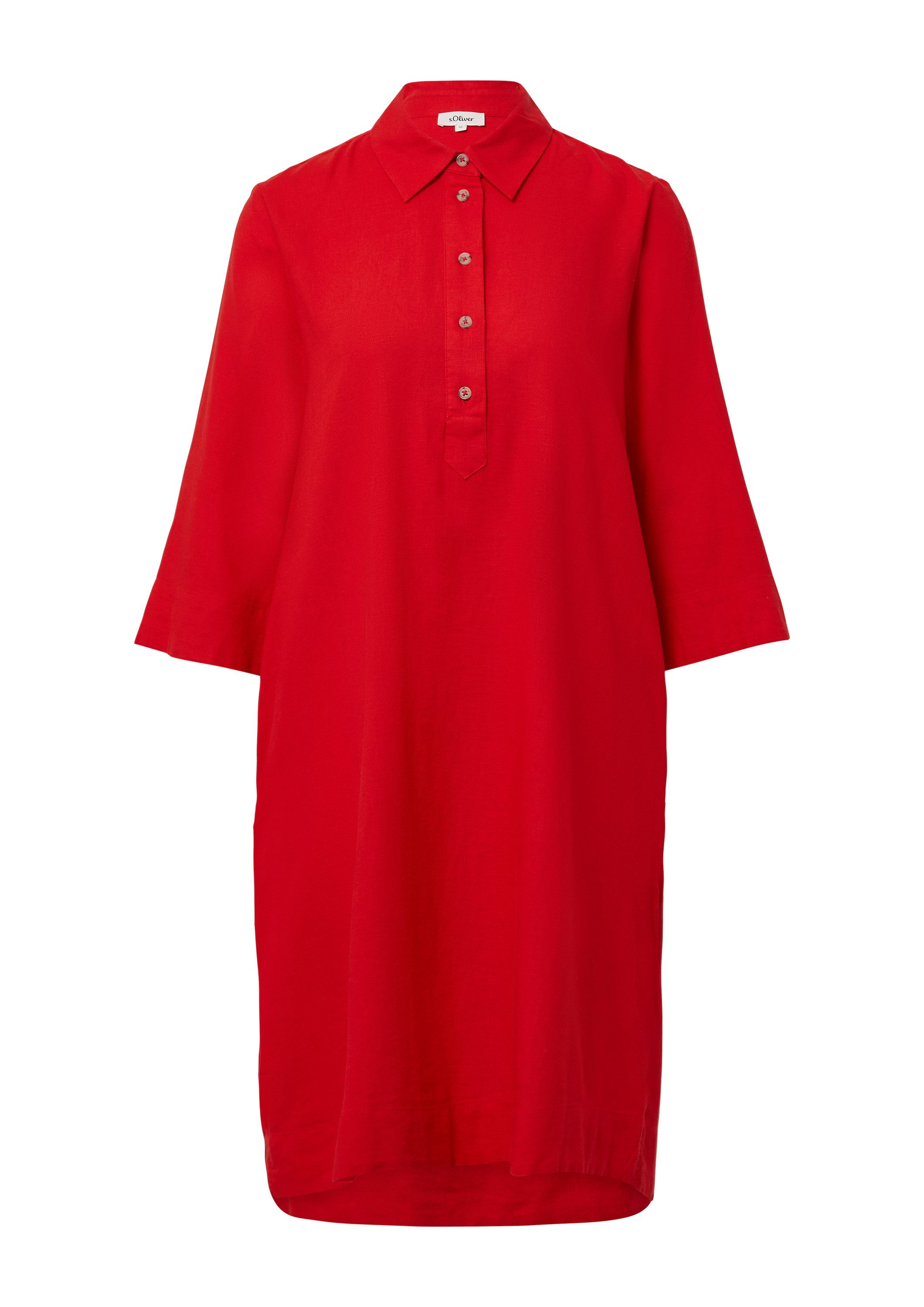 s.Oliver Minikleid Kleid Kurzes Blusenkleid aus Leinenmix mit Eingrifftasch günstig online kaufen