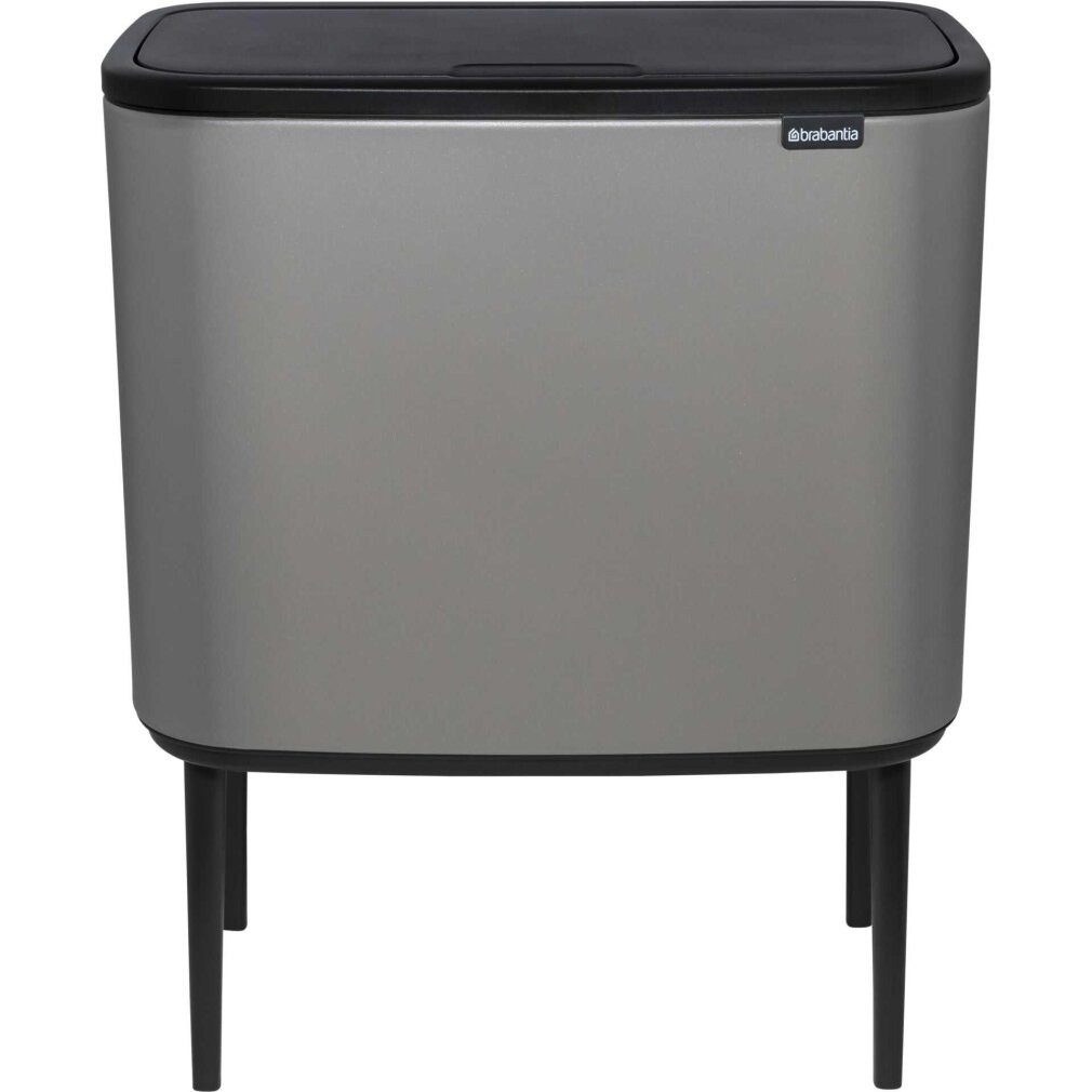 Brabantia Mülltrennsystem Mülleimer Bo Touch Bin Mineral Concrete Grey, 3 x 11 L