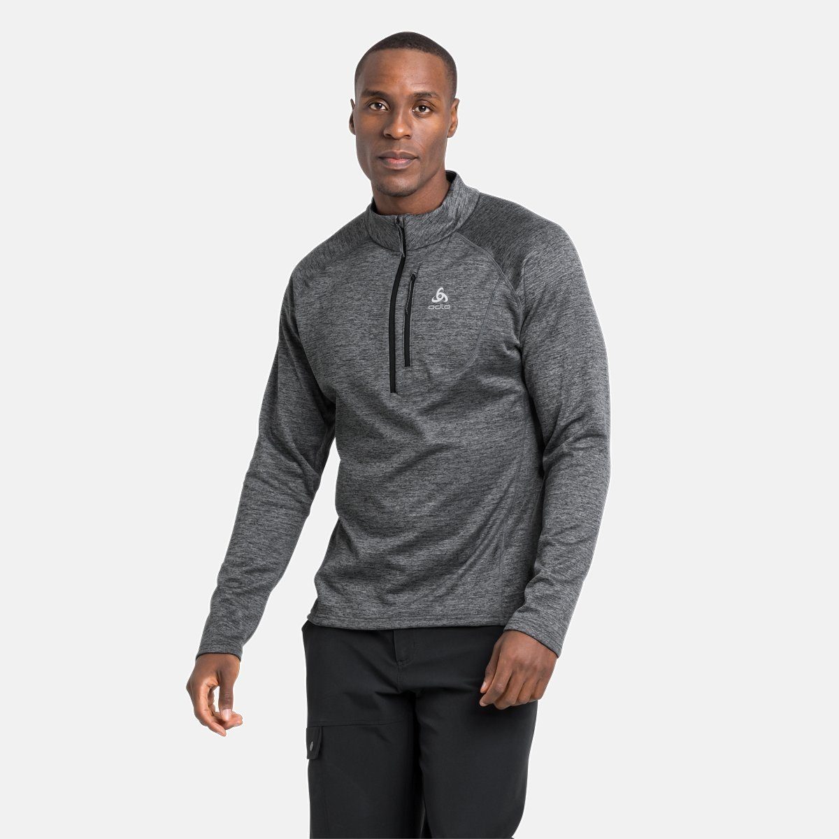 Odlo Langarmshirt layer dark 1/2 zip melange Mid TENCIA grey 10734