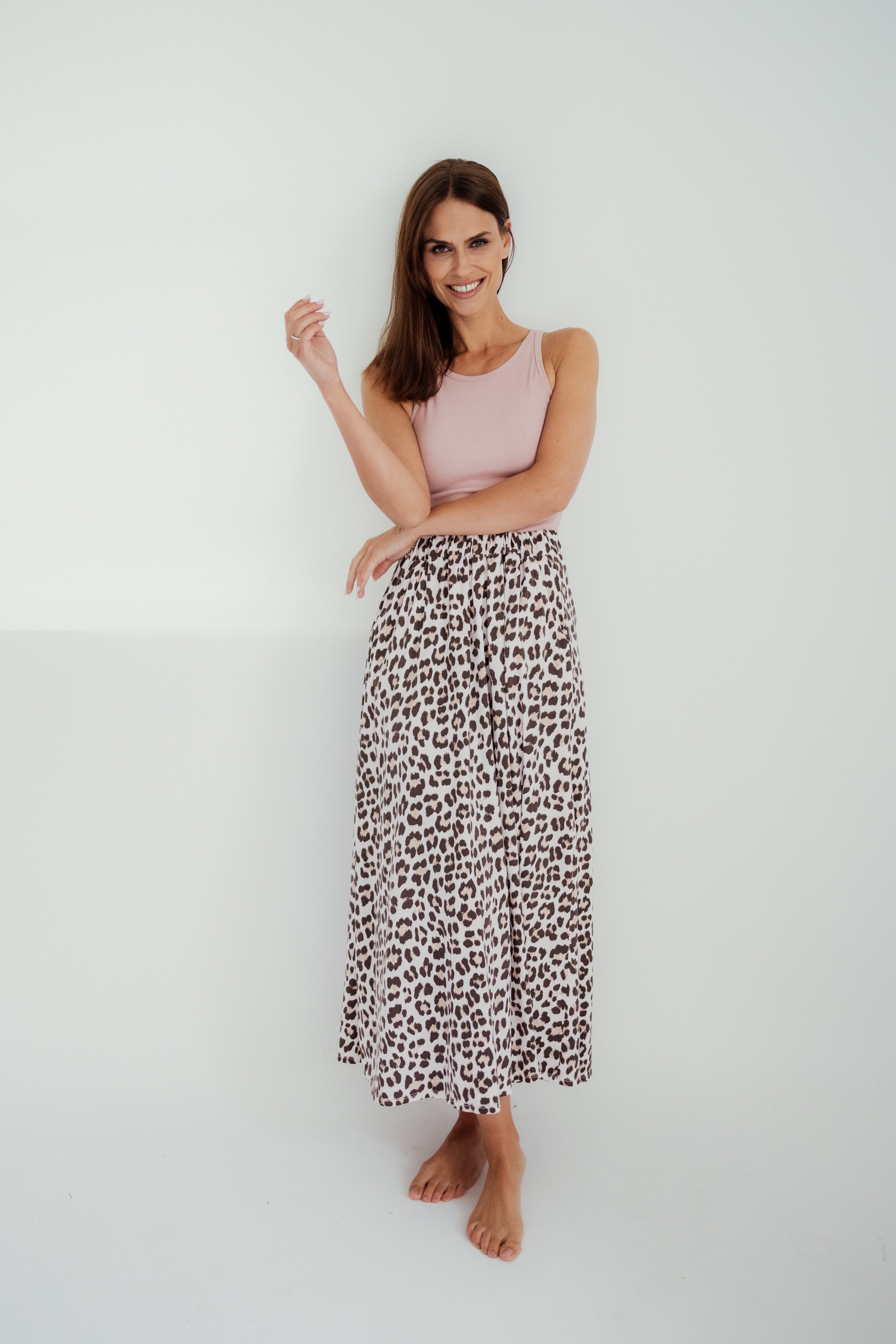 von Herzen Maxirock Lässiger Maxirock - Leoprint - Animalprint - Gummibund mit Allover Leoprint