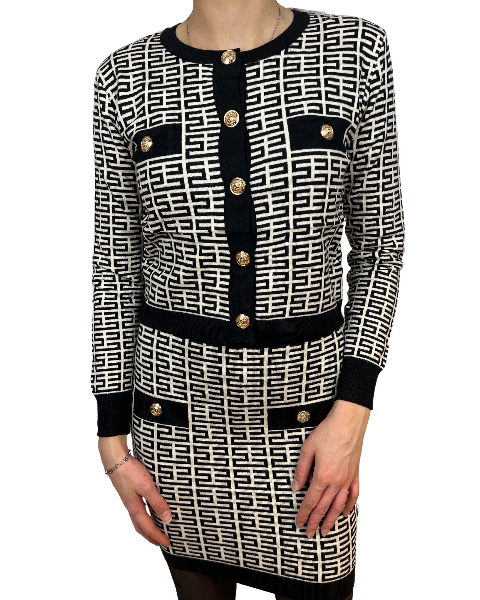 ITALY VIBES Anzug – Elegantes Rock-Blazer-Zweiteiler-Set für Damen (2-tlg) ONE SIZE passt hier Gr. XS-M