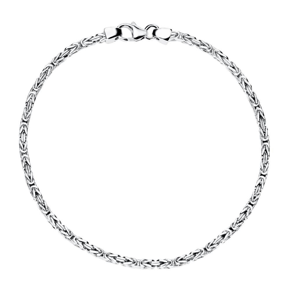 JEWLIX Königsarmband Schmales Silberarmband für Herren rhodiniertes 925er Silber 2mm Stärke