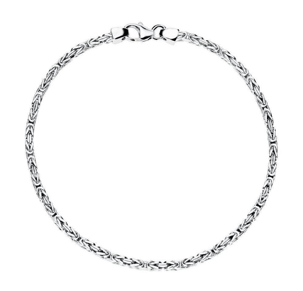 JEWLIX Königsarmband Schmales Silberarmband für Herren rhodiniertes 925er Silber 2mm Stärke