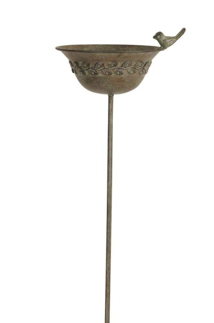 Vogeltränke Futterplatz Metall antik/grün Vintage Ø20x17cm H10cm L95cm