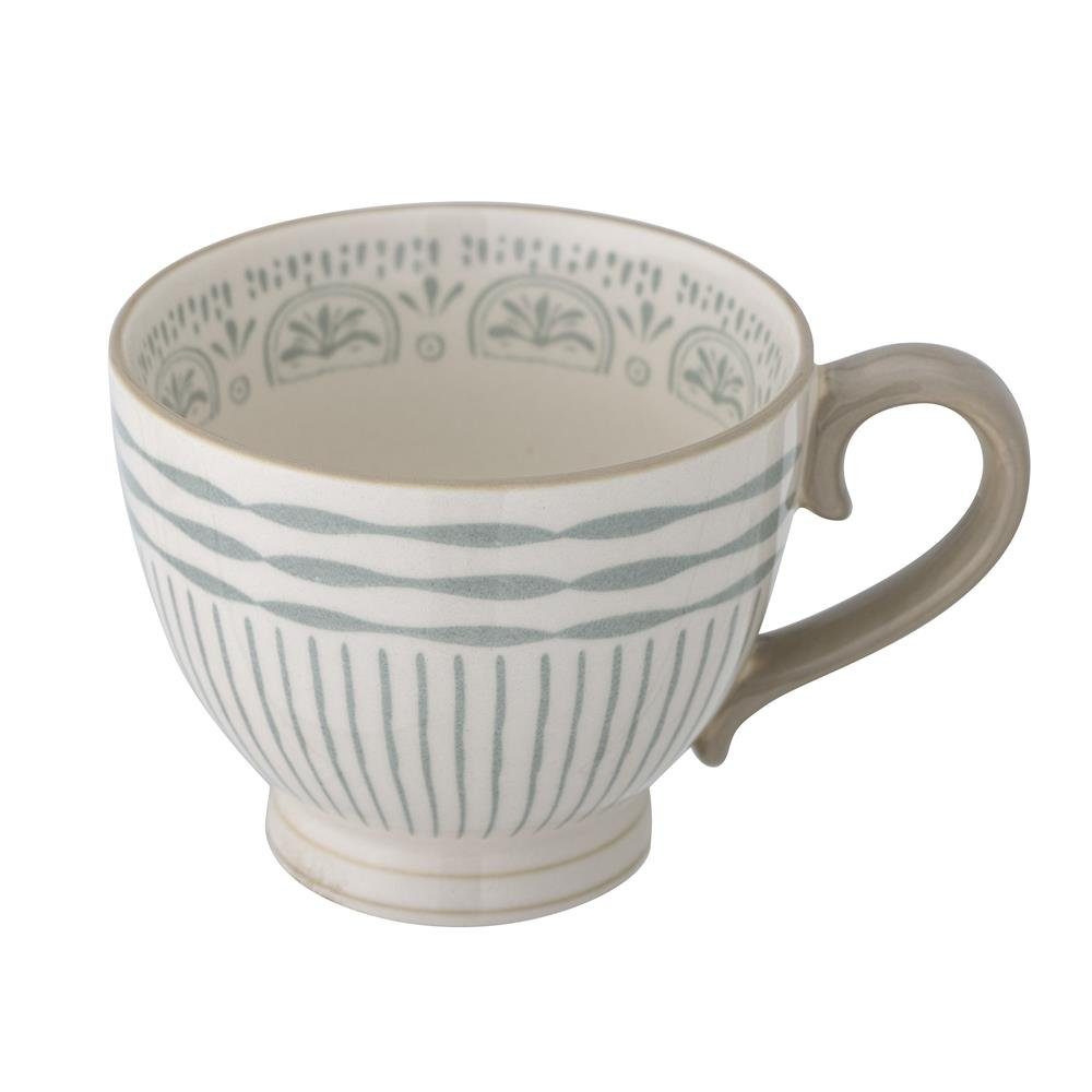 Bloomingville Tasse Maple Becher, Blau Steingut 420 ml Kaffeetasse Teetasse dänisches Design