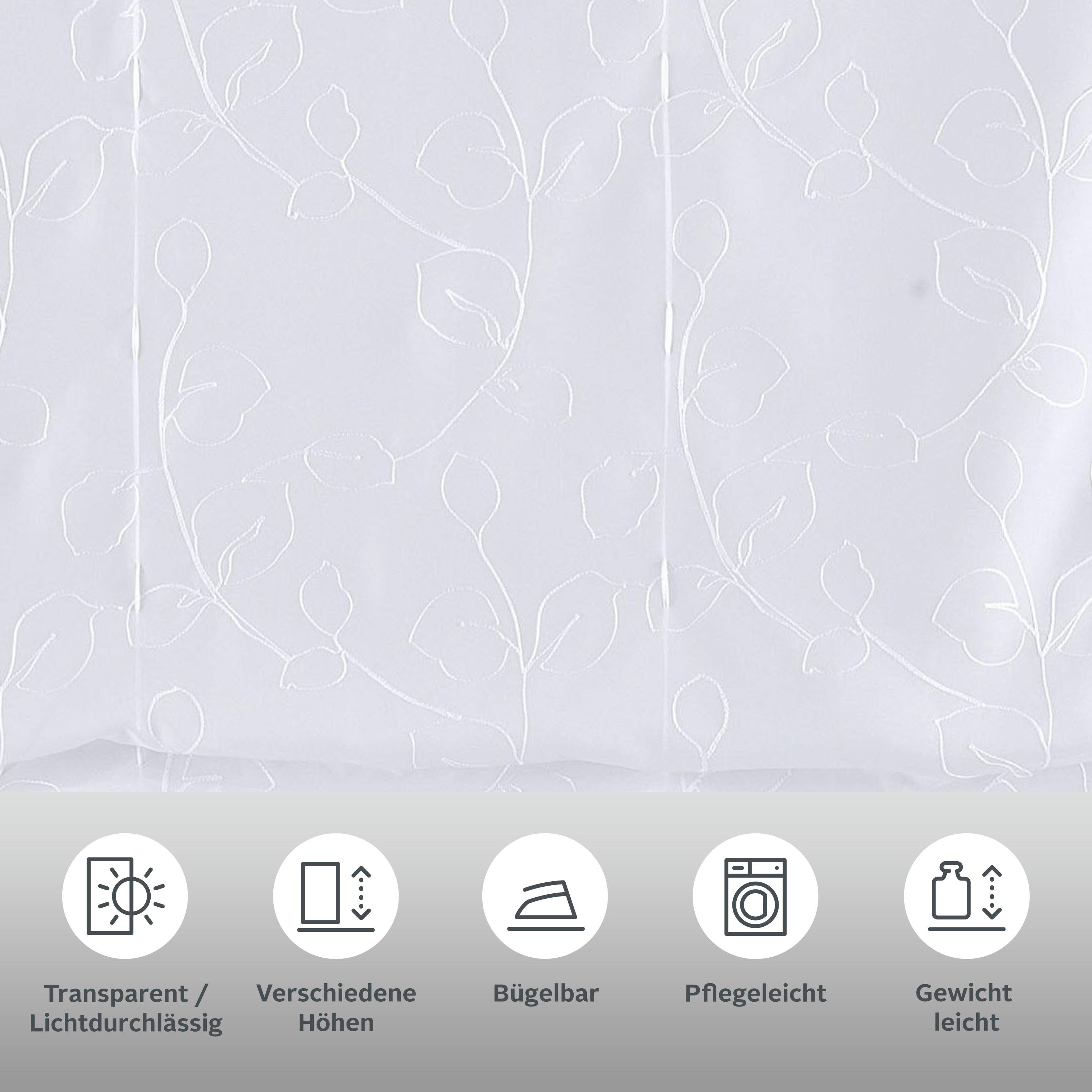 OTTO home Raffrollo Adele, mit Stangendurchzug, ohne Bohren, mit Stickerei