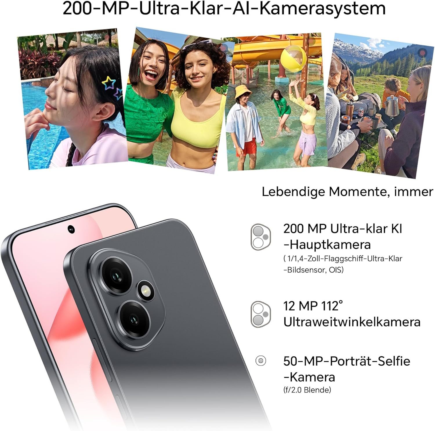 Honor HONOR 400 5G Handy, 256GB/8GB RAM, Dual SIM, NFC, Snapdragon 7 Gen 3 Smartphone (16,64 cm/6.55 Zoll, 256 GB Speicherplatz, 200 MP Kamera)