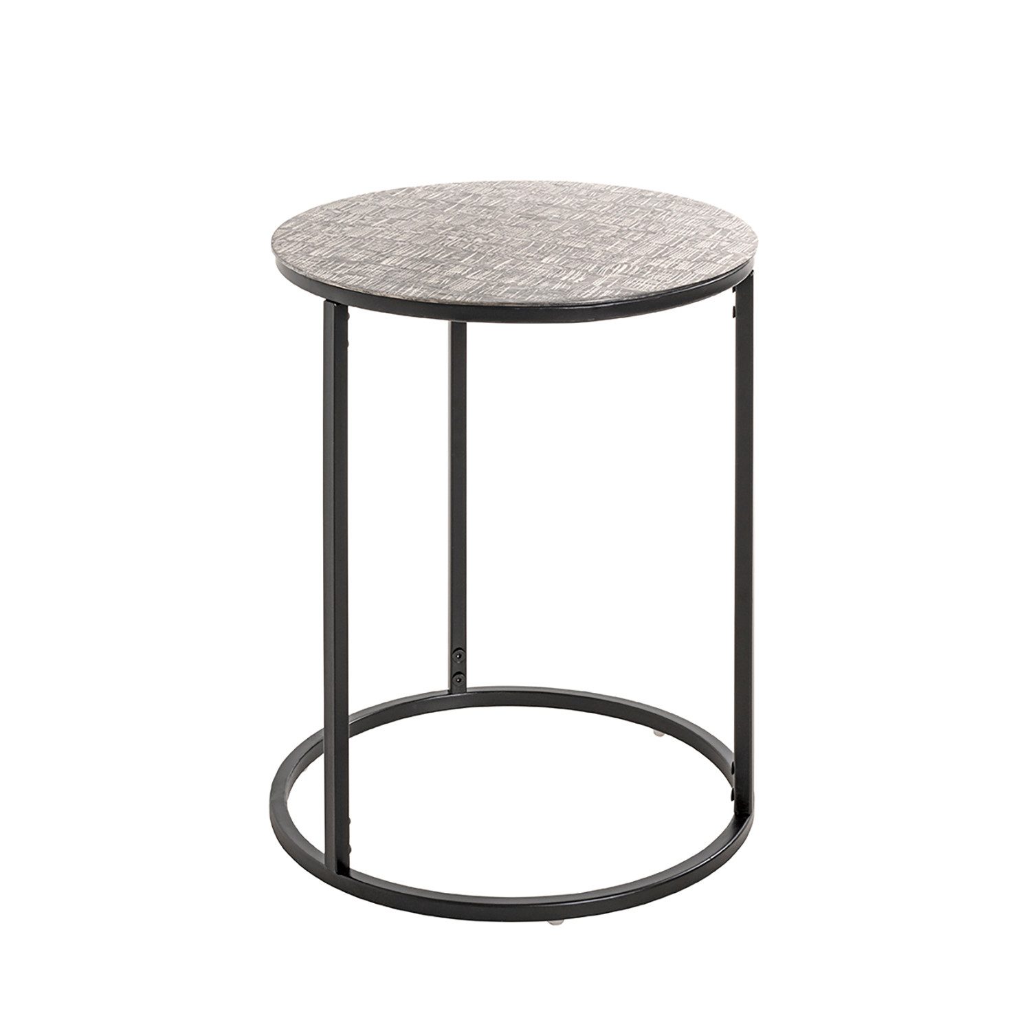 Beistelltisch Tisch - schwarz-silber aus Metall - H. 52cm - Wohnzimmertisch