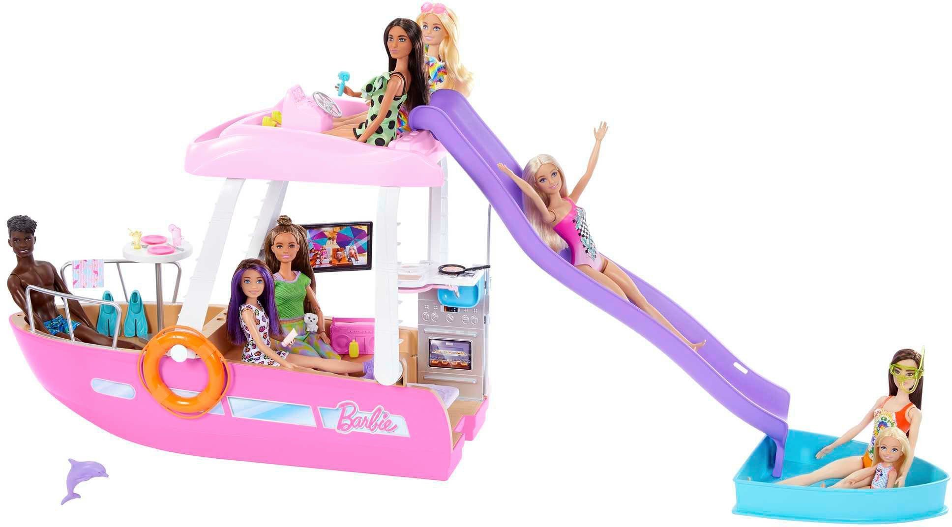 Barbie Spielzeug-Boot Traumboot mit Pool und Rutsche inkl. Barbie Zubehör günstig online kaufen