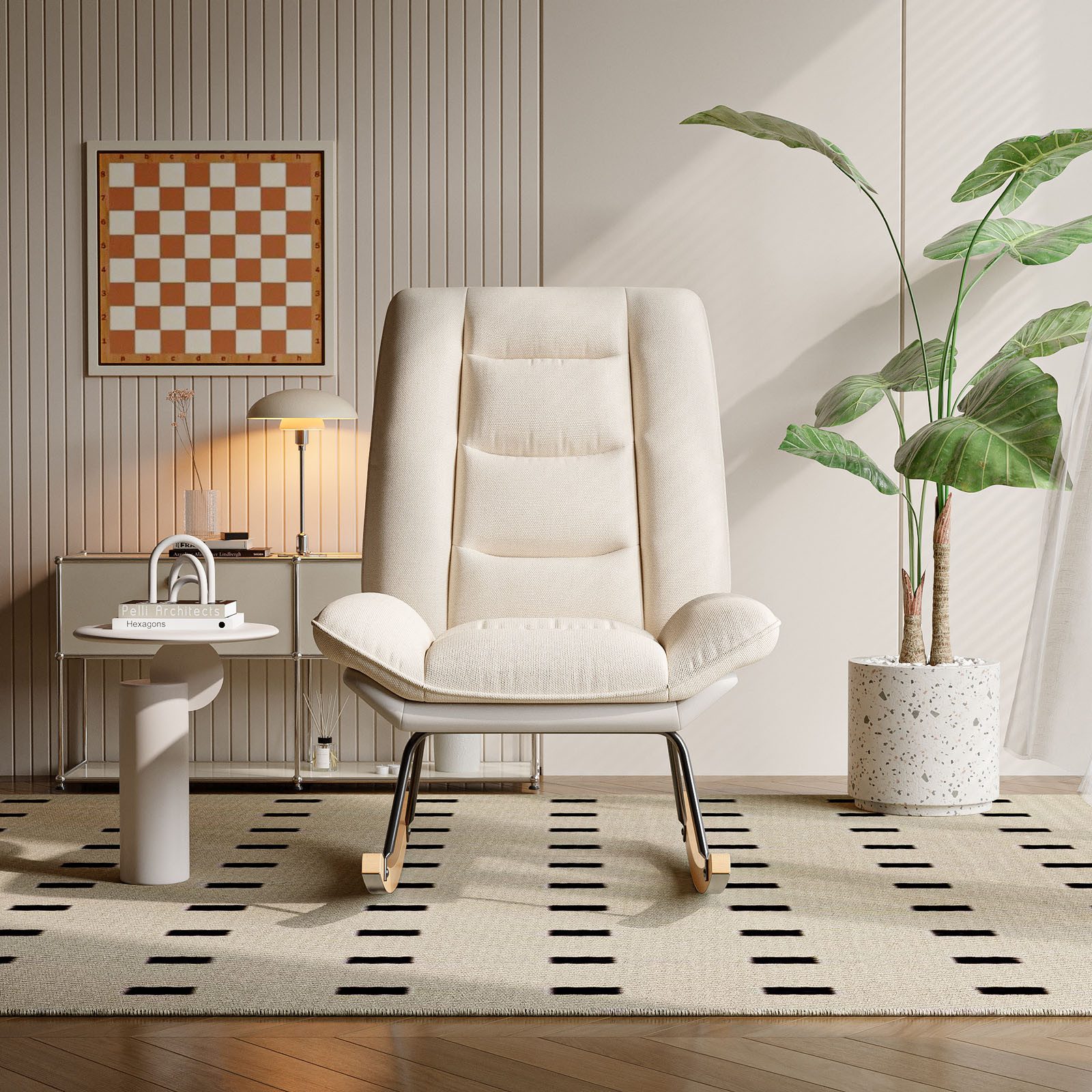 FUROKOY Schaukelstuhl Schaukelstuhl Stillsessel Relaxsessel mit hoher Rücke günstig online kaufen