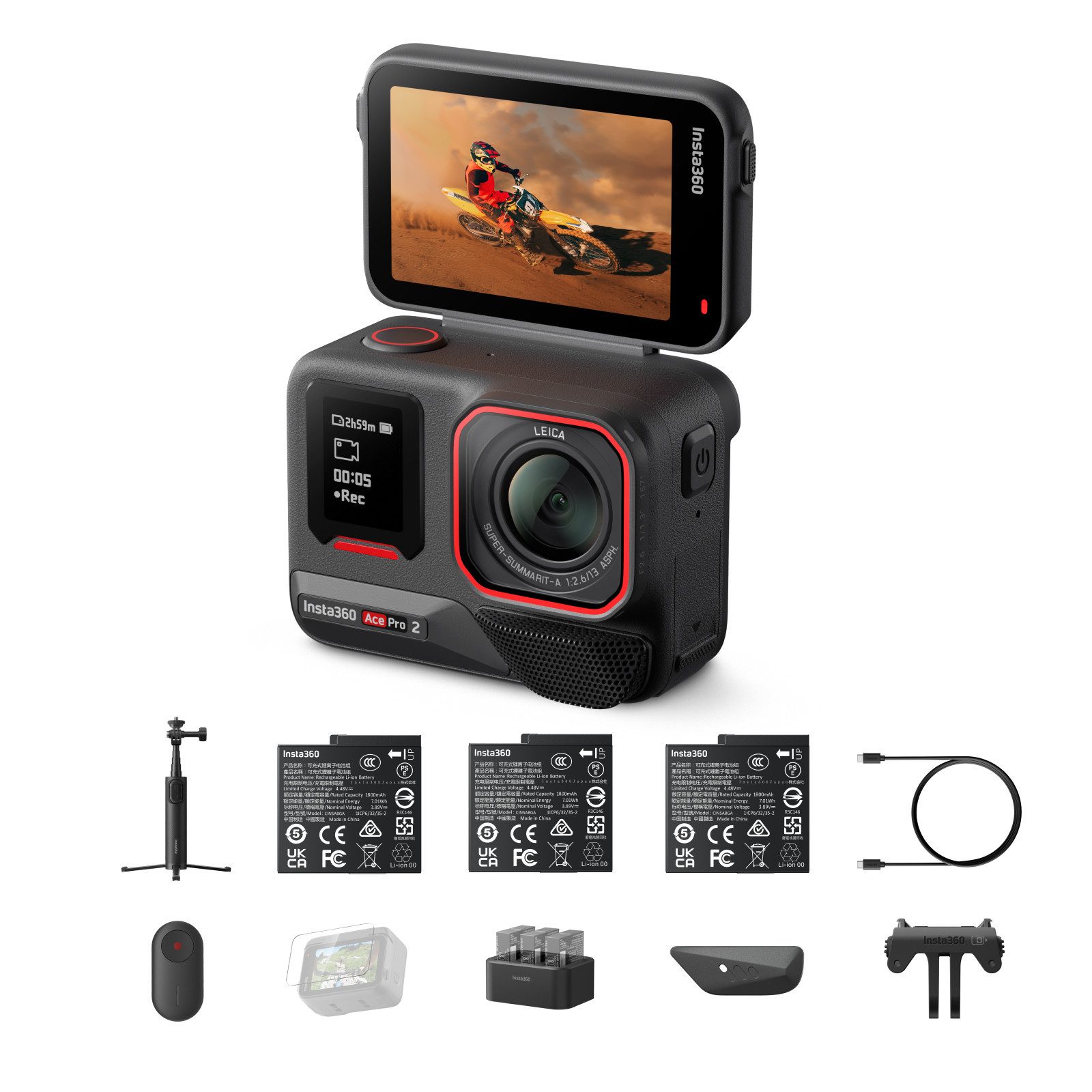 Insta360 Insta360 Ace Pro 2 - 8K wasserdichte Actionkamera Action Cam (8K, WLAN (Wi-Fi), Bluetooth)