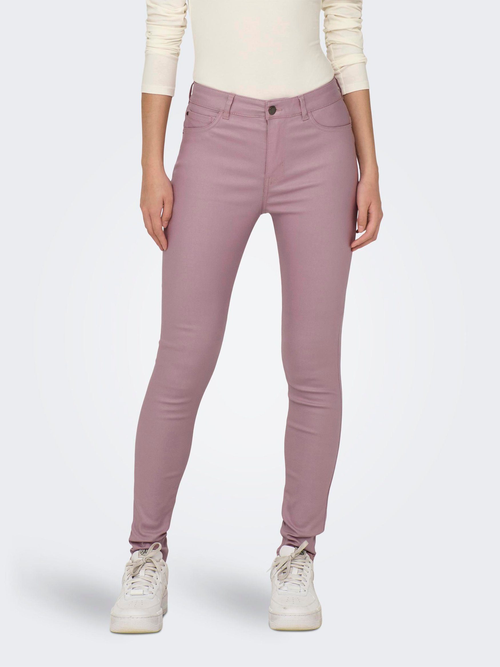JACQUELINE de YONG Lederimitathose Skinny Джинси Leder Optik High Waist Stretch Coated Denim Pants (1-tlg) 3358 in Rosa