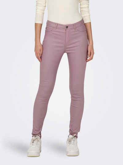 JACQUELINE de YONG Lederimitathose Skinny Jeans Leder Optik High Waist Stretch Coated Denim Pants (1-tlg) 3358 in Rosa