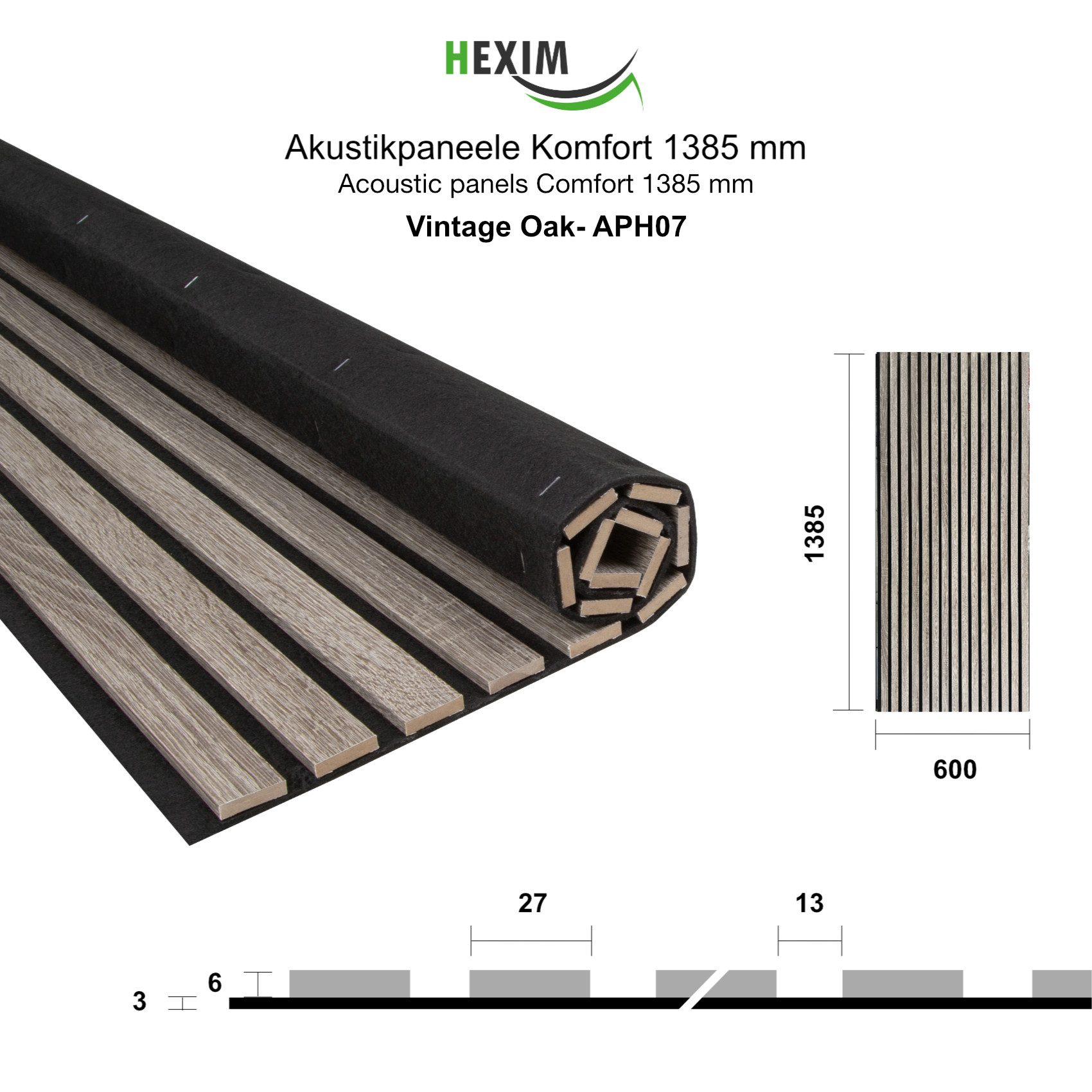 Hexim Wanddekoobjekt APH07 (Akustikpaneele 138,5x60cm - günstig online kaufen