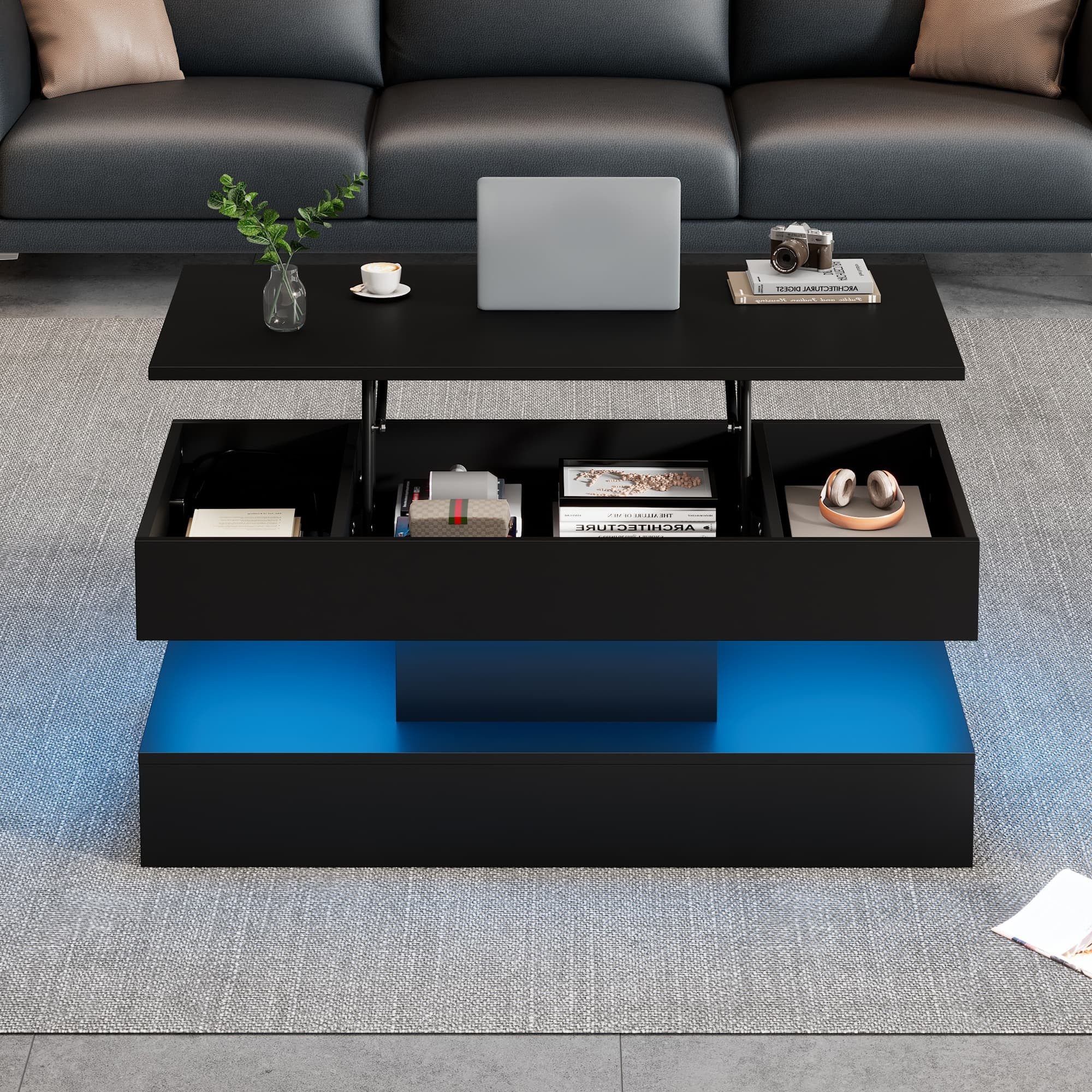 ANYSUN Couchtisch Sofatisch Beistelltisch mit LED-Beleuchtung (Spar-Set, 1 Tisch), Breite 100 cm