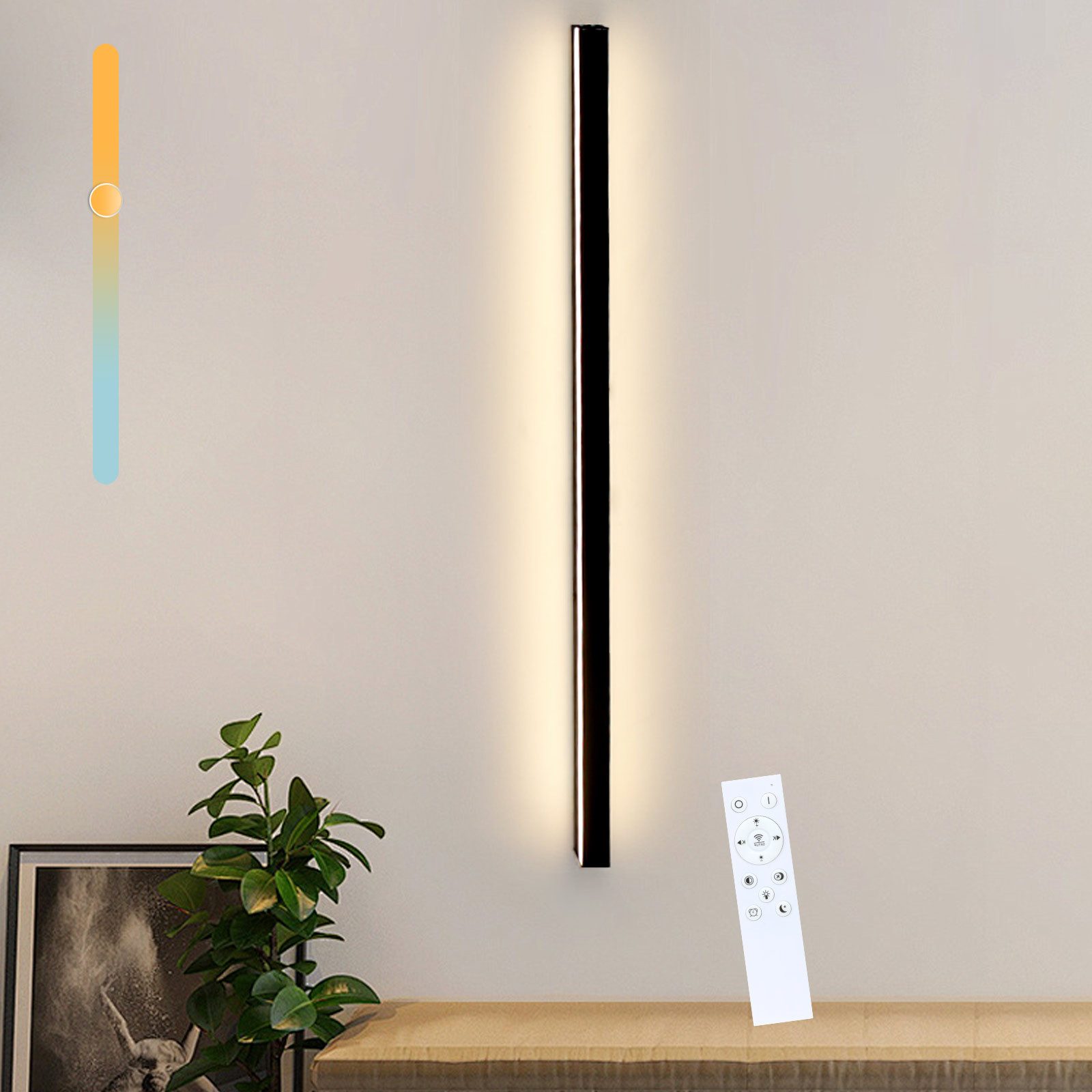 Nettlife LED Wandleuchte Schwarz Modern 60CM 21W Up Down innen Wandbeleucht günstig online kaufen