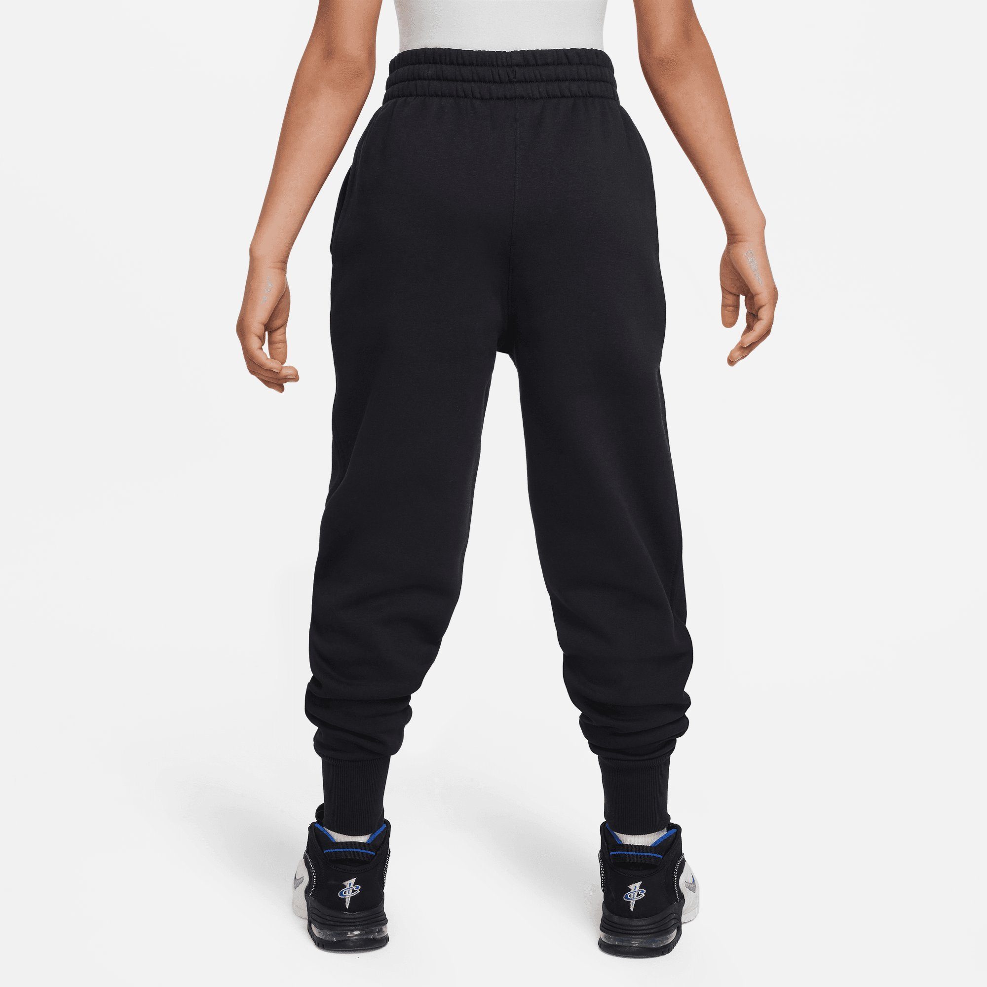 FLEECE Nike BIG BLACK/BLACK/WHITE Jogginghose KIDS' FITTED (GIRLS) Sportswear CLUB HIGH-WAISTED PANTS