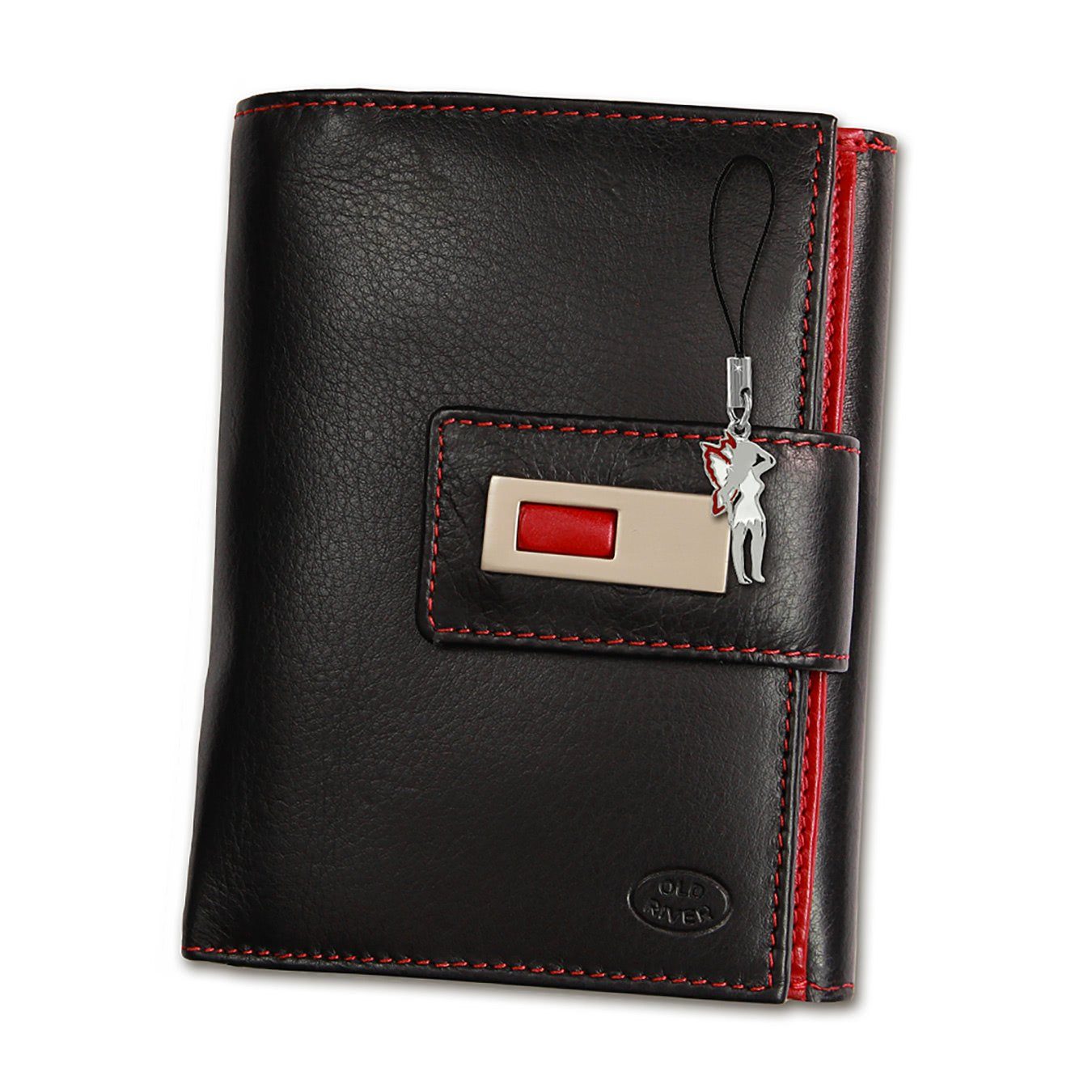 Old River Geldbörse OPD701X Old River Damen Herren Portemonnaie (Portemonnaie, Portemonnaie), Damen, Jugend Echtleder Geldbörse Размер ca. 14cm, blau, aqua