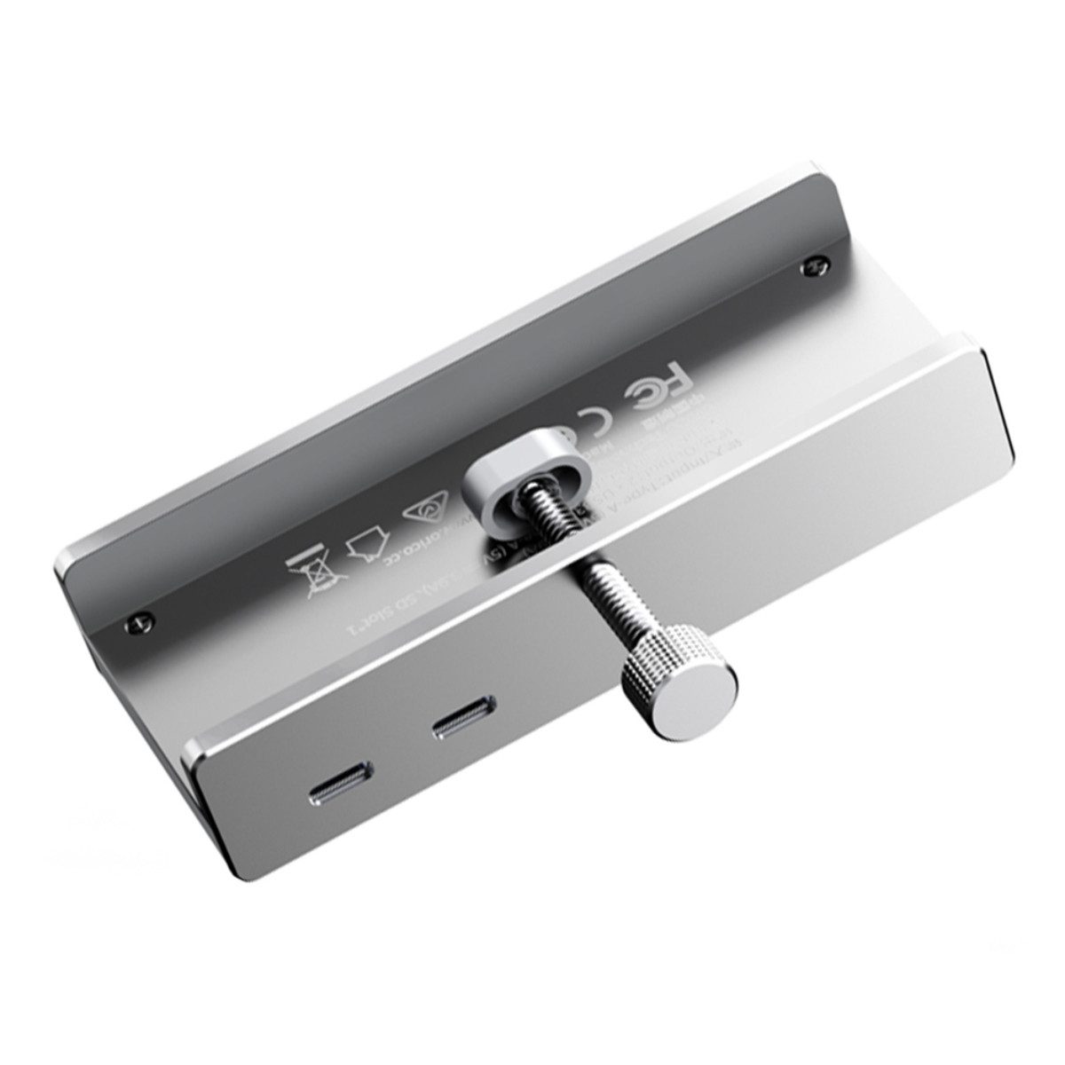 ORICO MH5PMM USB-Adapter USB-C zu USB-A, USB-C, SD, TF, 3,5 mm Klinke, Klemmhalterung mit 6in1 Anschlüssen für flexible Nutzung