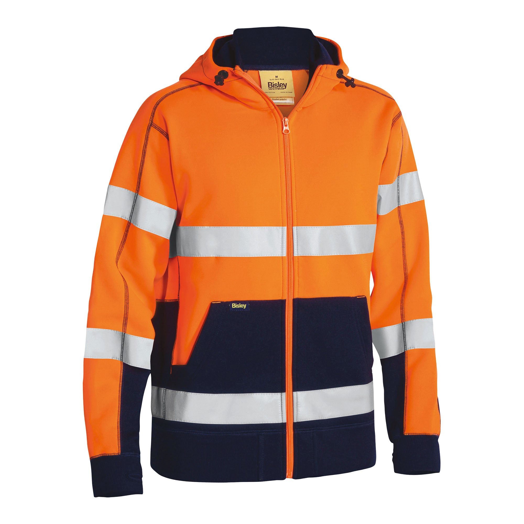 Bisley Workwear Arbeitsjacke BISLEY COLVER HI VIS Fleece Hoodie Hohe Sichtbarkeit