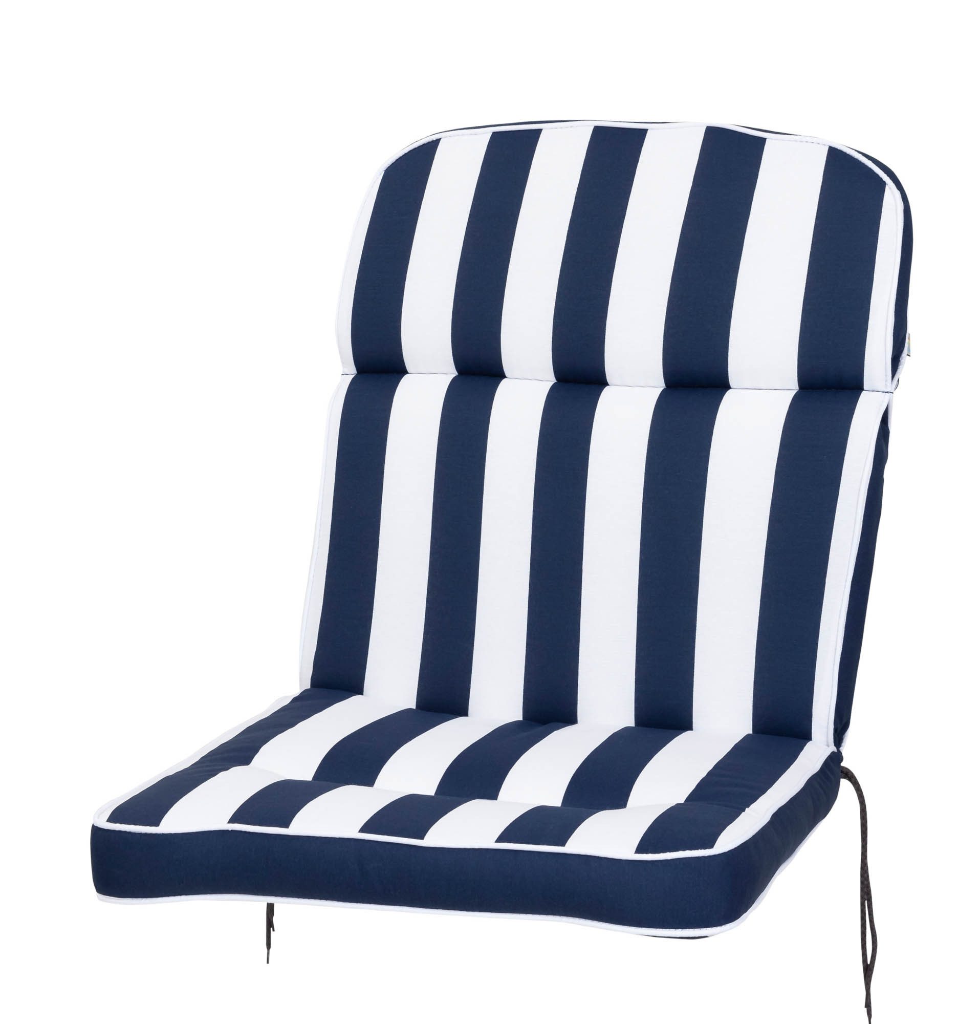 KETTtex Sesselauflage Niederlehner Alicante 2155 blau-weiß Blockstreifen 100x50x7 cm KETTtex