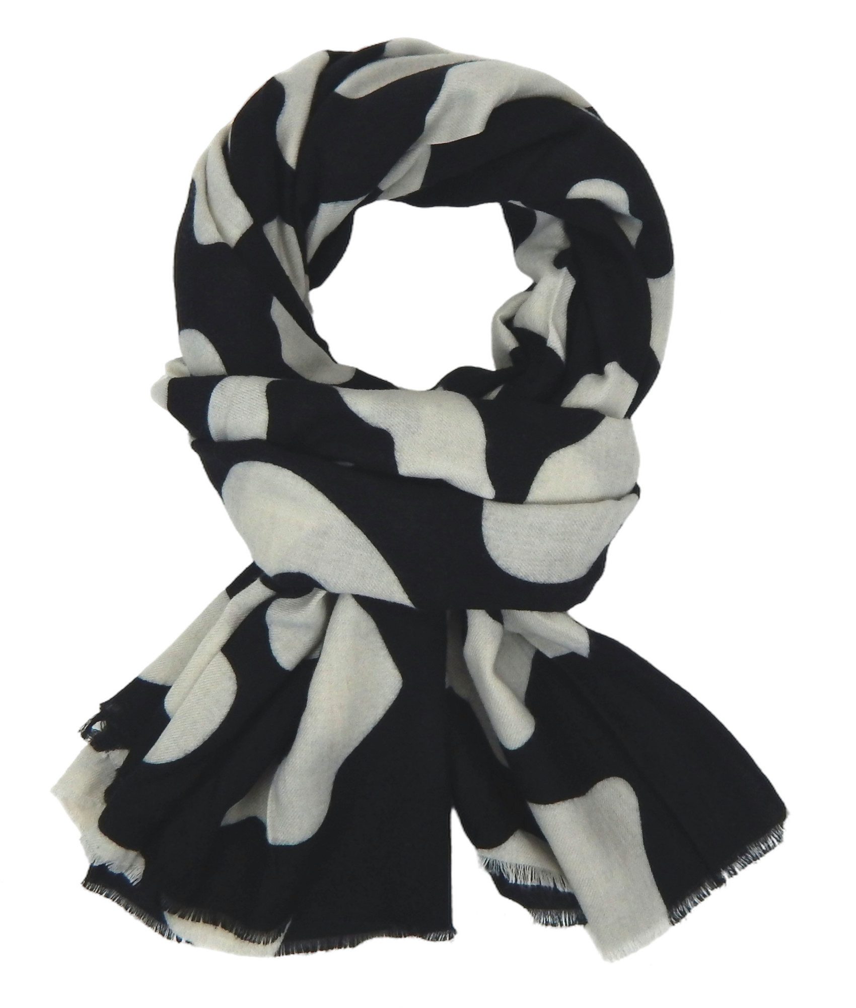 Ella Jonte Modeschal, weicher breiter Schal schwarz weiss Herbst Winterscha günstig online kaufen