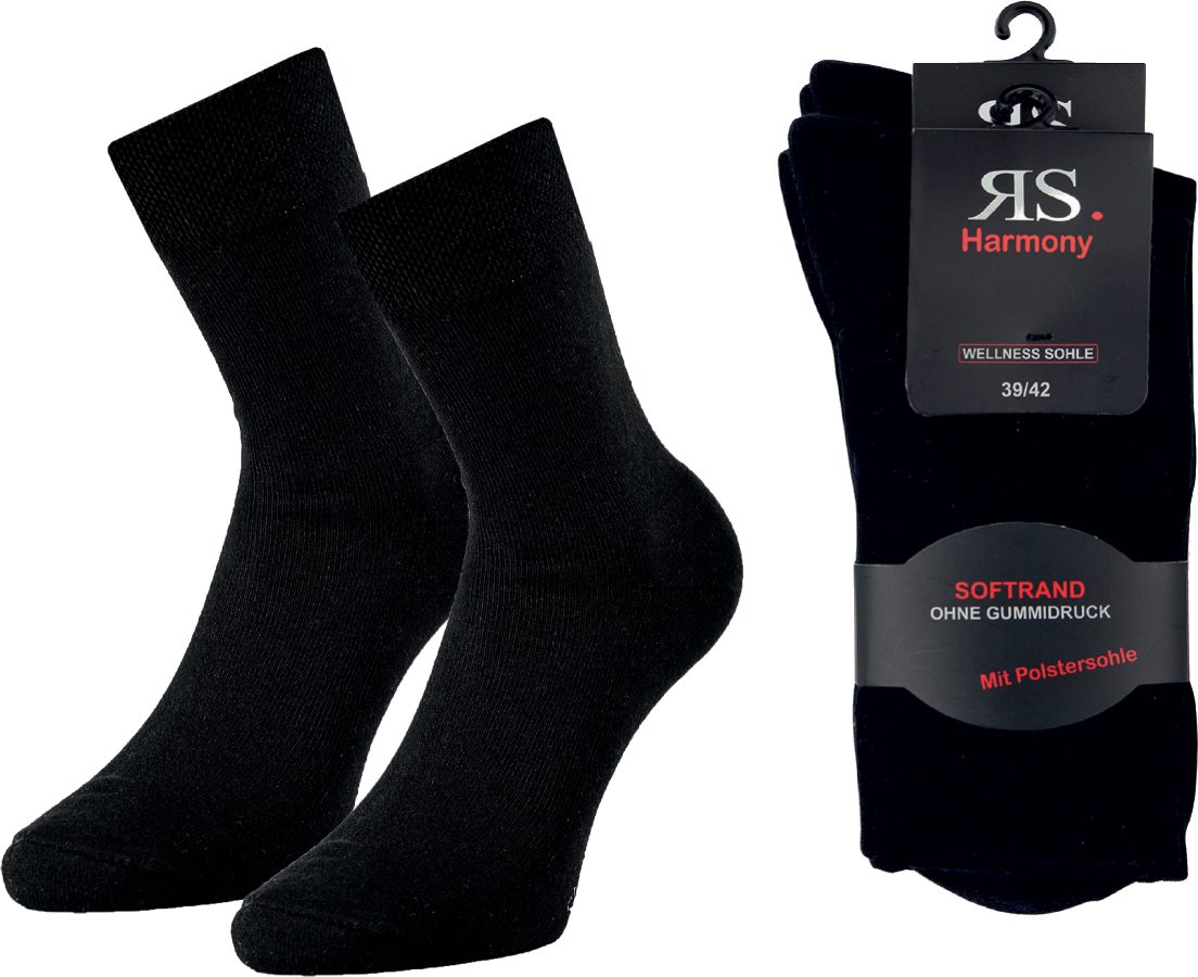 RS Harmony Basicsocken 2 Paar RS. Harmony 13306 Lady Socken "Wellness" schwarz 35-38, 39-42