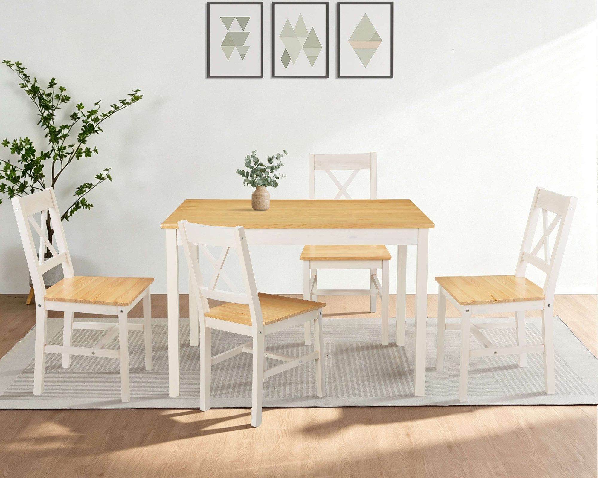 OTTO home Esszimmerstuhl Willow (Set, 2 St), aus massivem Kiefernholz, lackiert, pflegeleicht, bis 130 kg belastbar