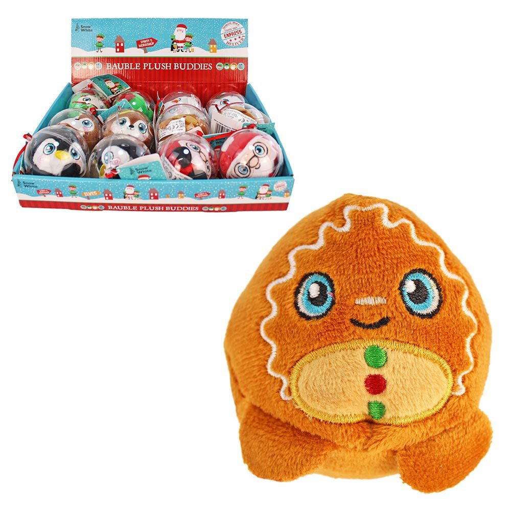 Tierkuscheltier Weihnachts Plüsch in Kugel - 12 Stück im Display