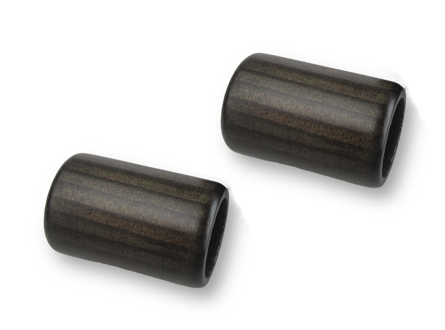 Gardinenstangen-Endstück 2 Endkappen zylindrisch aus Holz Stil 20, nodeko, passend für Stangen und Rohre Ø 20 mm, (Packung á 2 Stück), zum Aufstecken auf Gardinenstangen schwarz