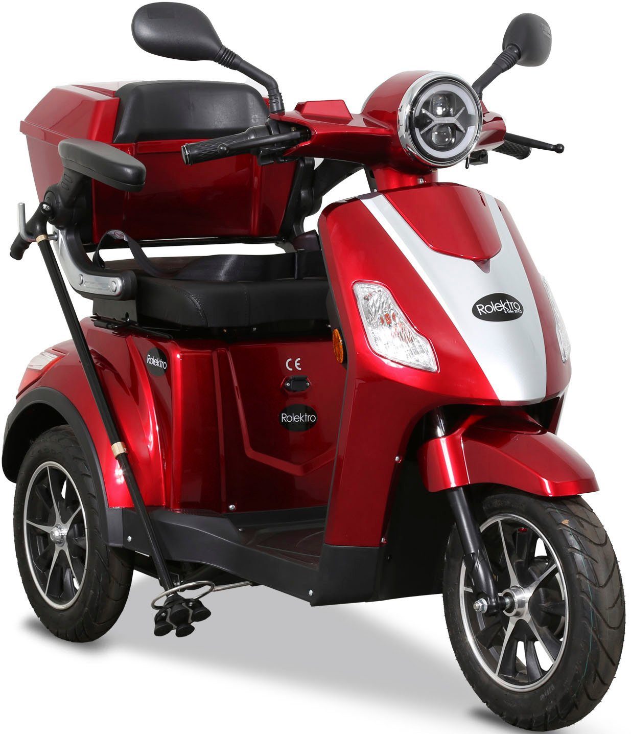 Rolektro Elektromobil E-Trike Blei-Gel-Akku, V.2, 1000 W, 25 Topcase) (mit 25 rot km/h