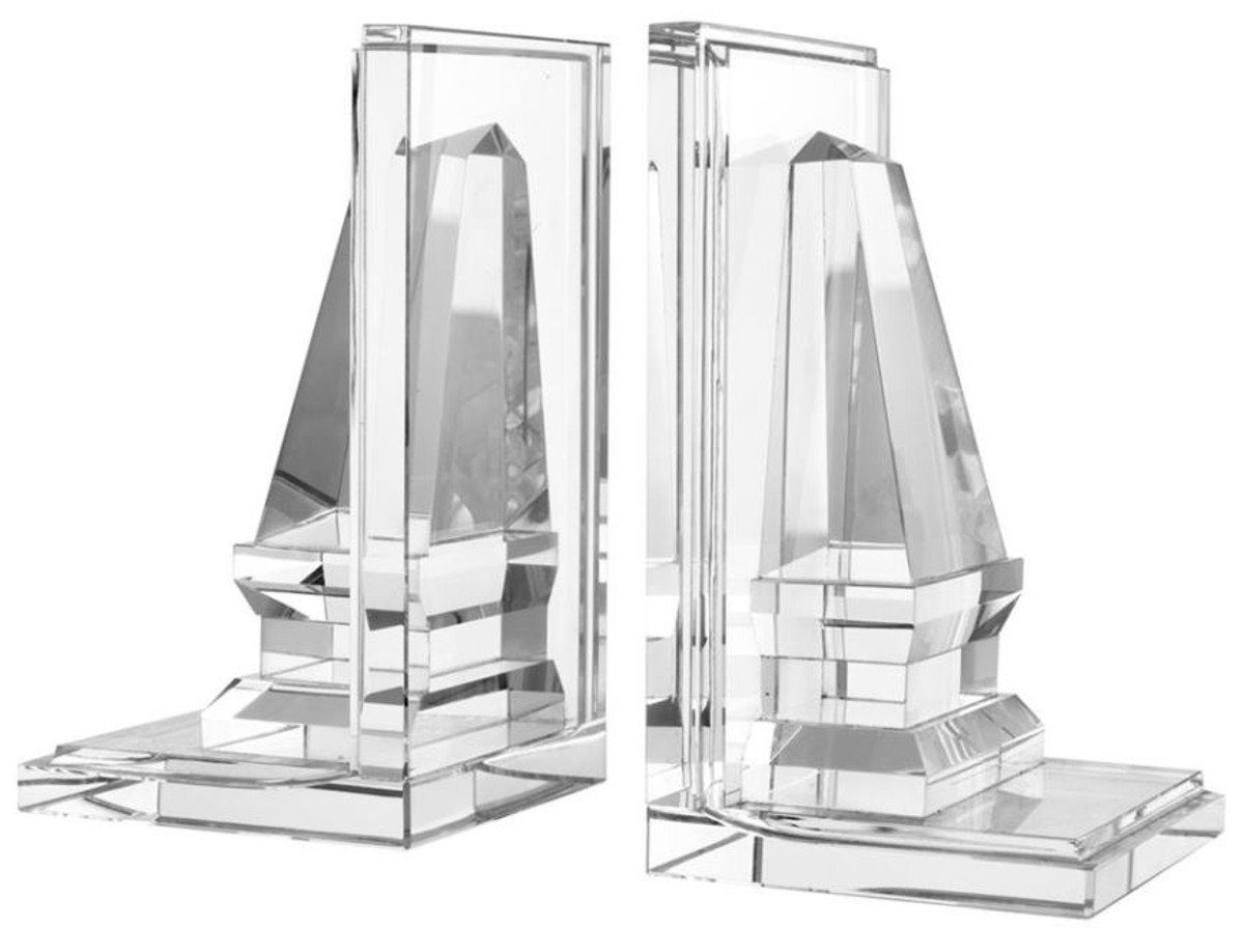 Buchstütze Designer Kristallglas Buchstützen 2er Set - Luxus Qualität