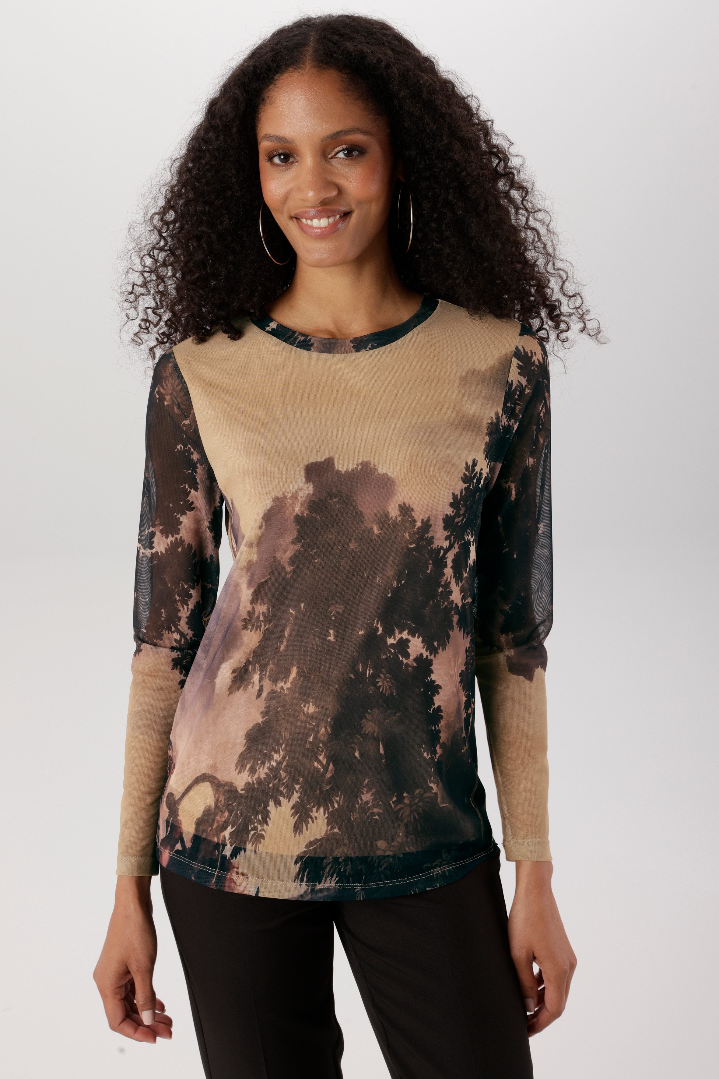 Aniston SELECTED Langarmshirt dezent transparent und Body blickdicht gefüttert - NEUE KOLLEKTION