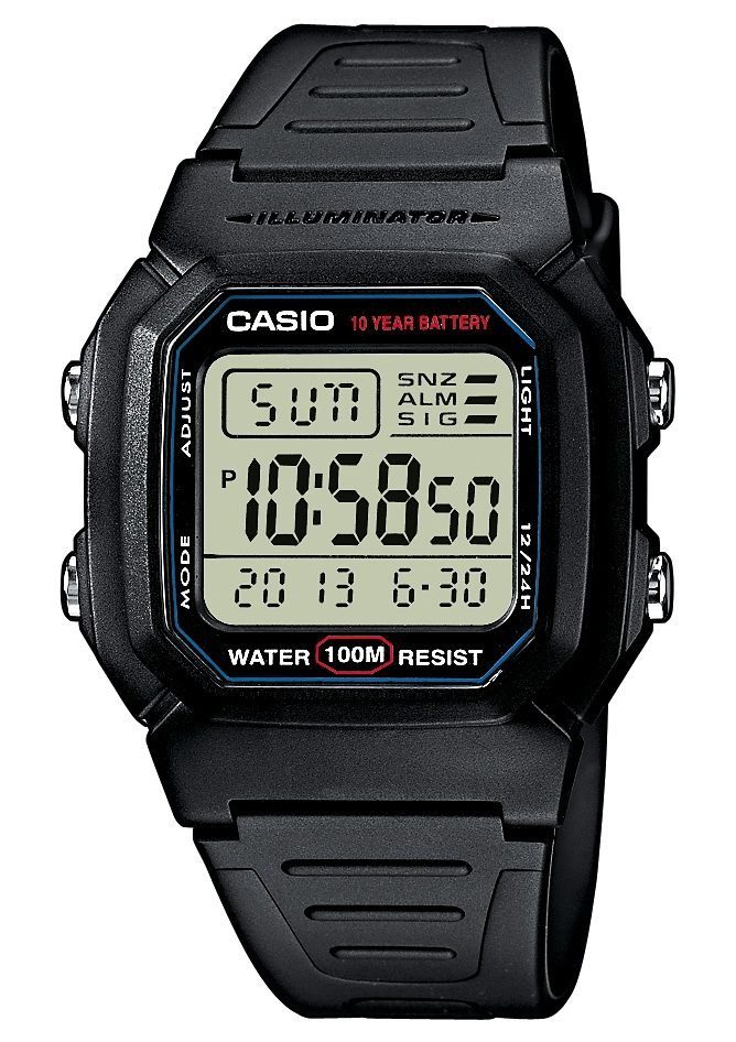 Casio Collection Chronograph W-800H-1AVES, Quarzuhr, Armbanduhr, Herrenuhr, digital, Kalender, Stoppfunktion