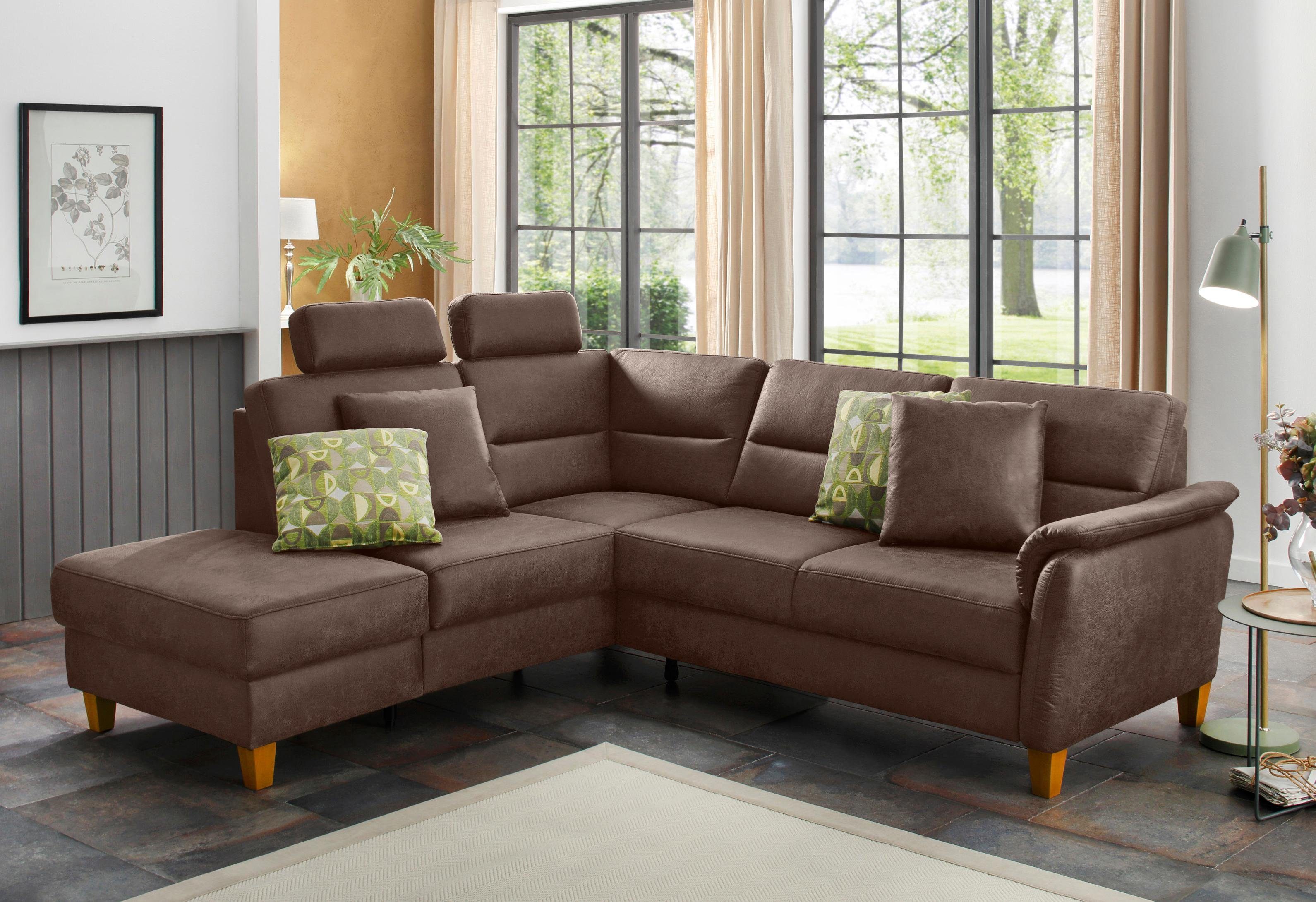 Home affaire Ecksofa Palmera L-Form, B: 236 cm, optional Bettfunktion & Bet günstig online kaufen
