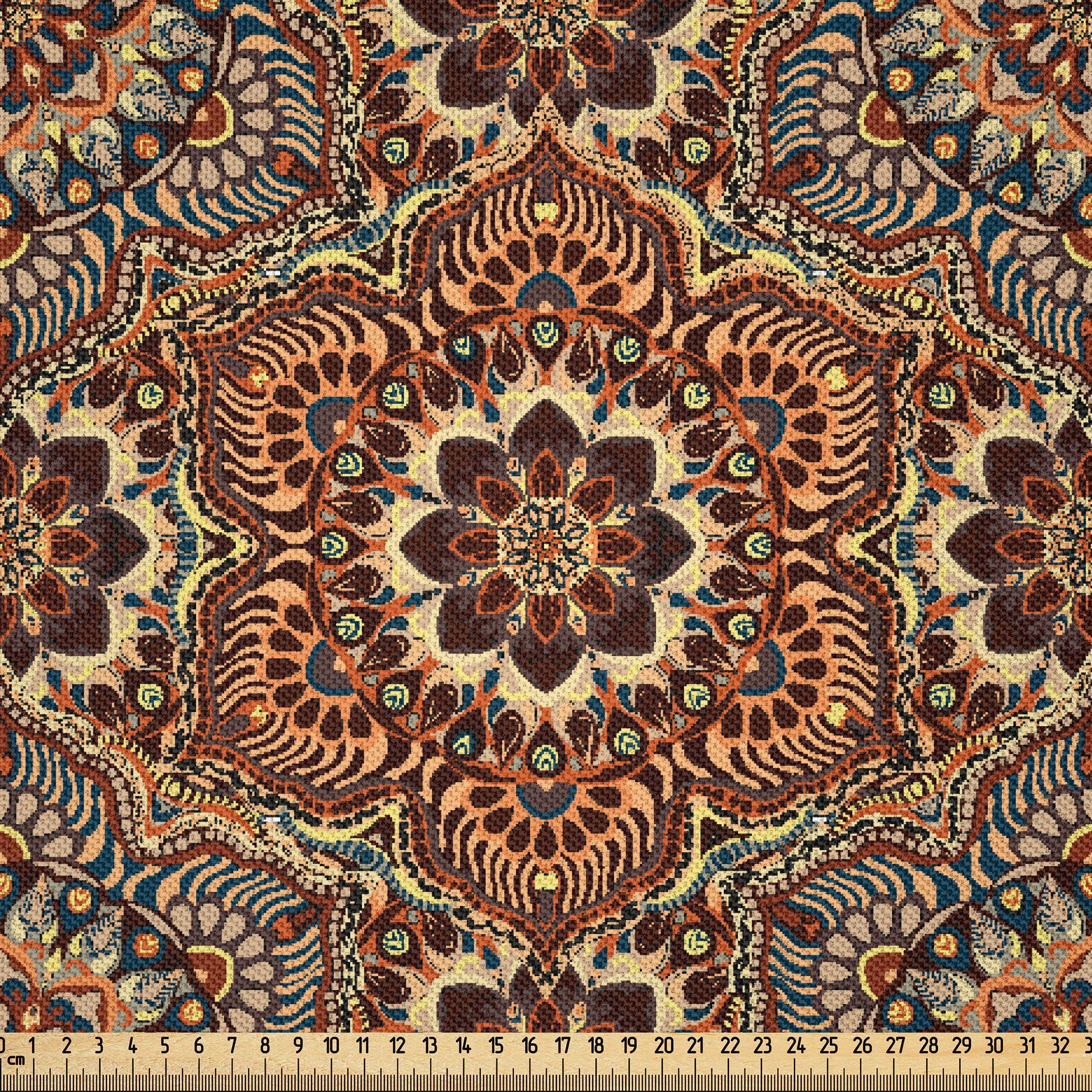 Abakuhaus Stoff Zum Nähen Toller Stoff für Heimtextilien aller art, Mandala Vintage Blumen Paisleys