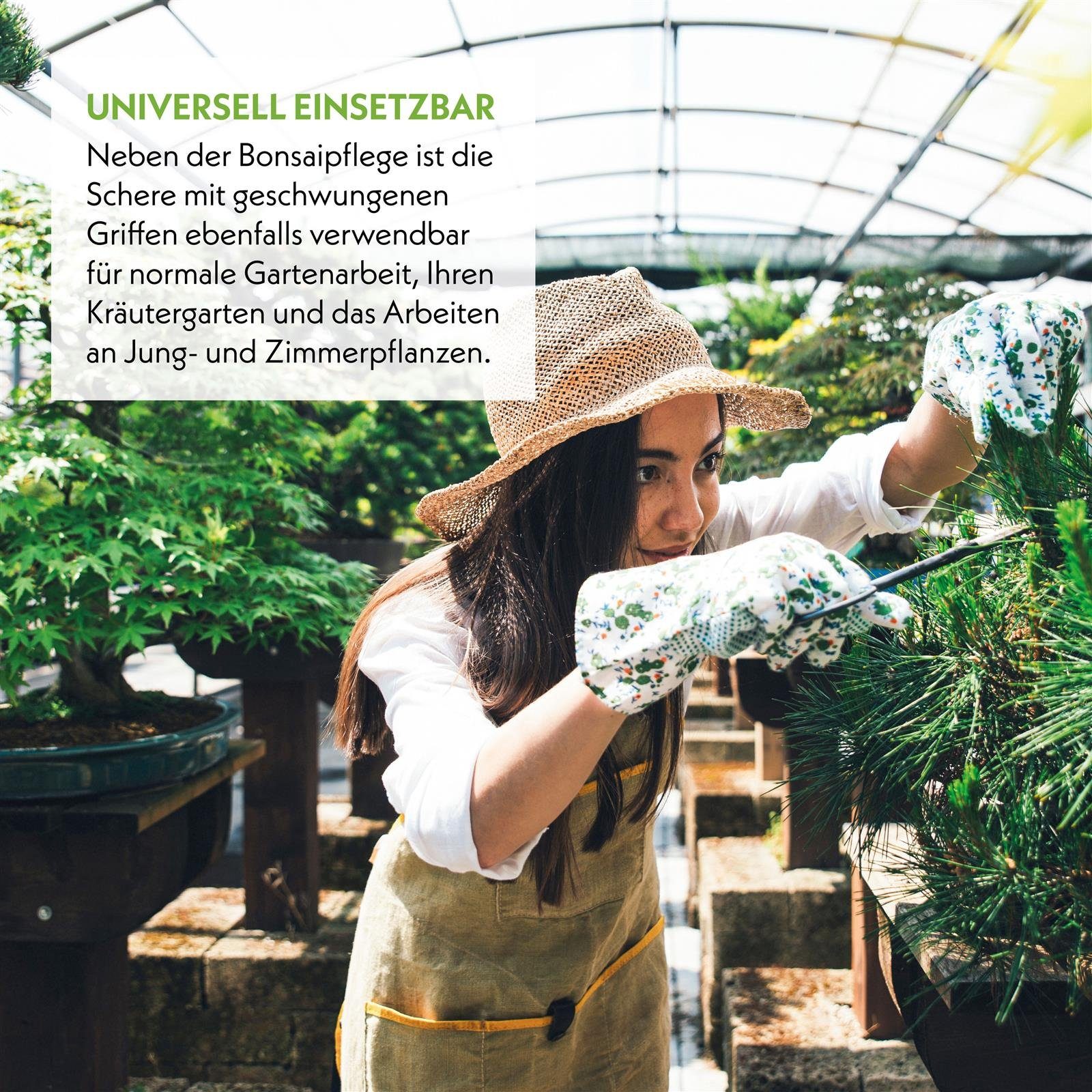 HappySeed Gartenschere Scharfe Bonsai Schere aus Stahl - Traditionelles Bonsai Werkzeug