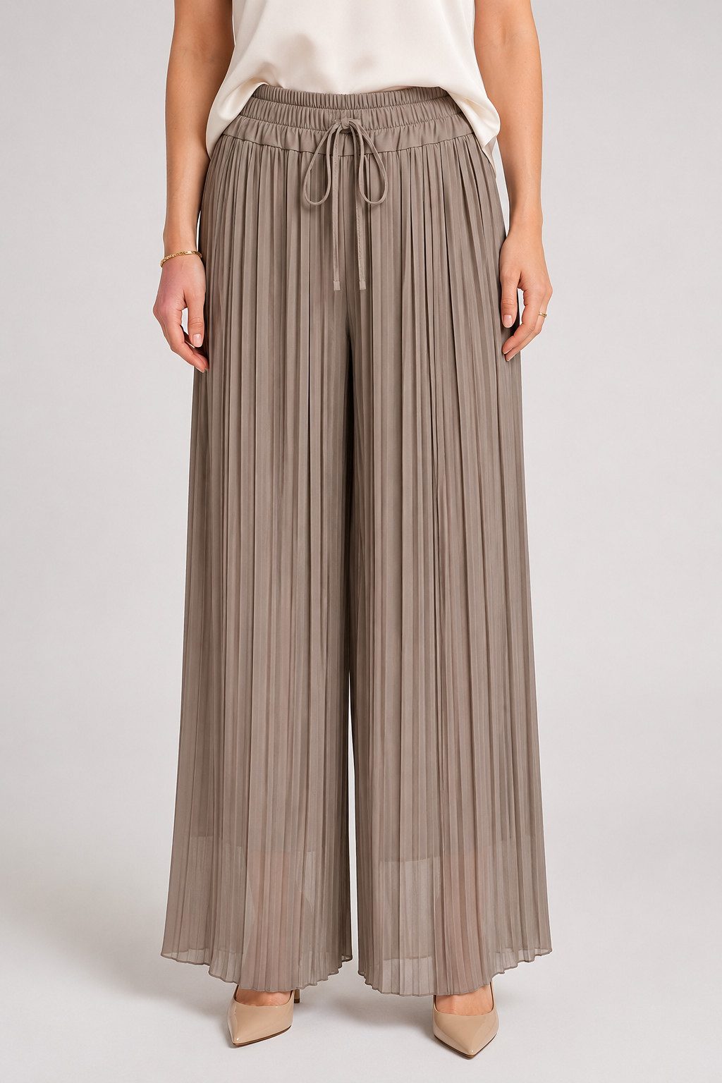 ITALY VIBES Palazzohose - Plisseehose - weite elegante Sommerhose - Damen Culotte ONE SIZE - passend für Größen S bis L