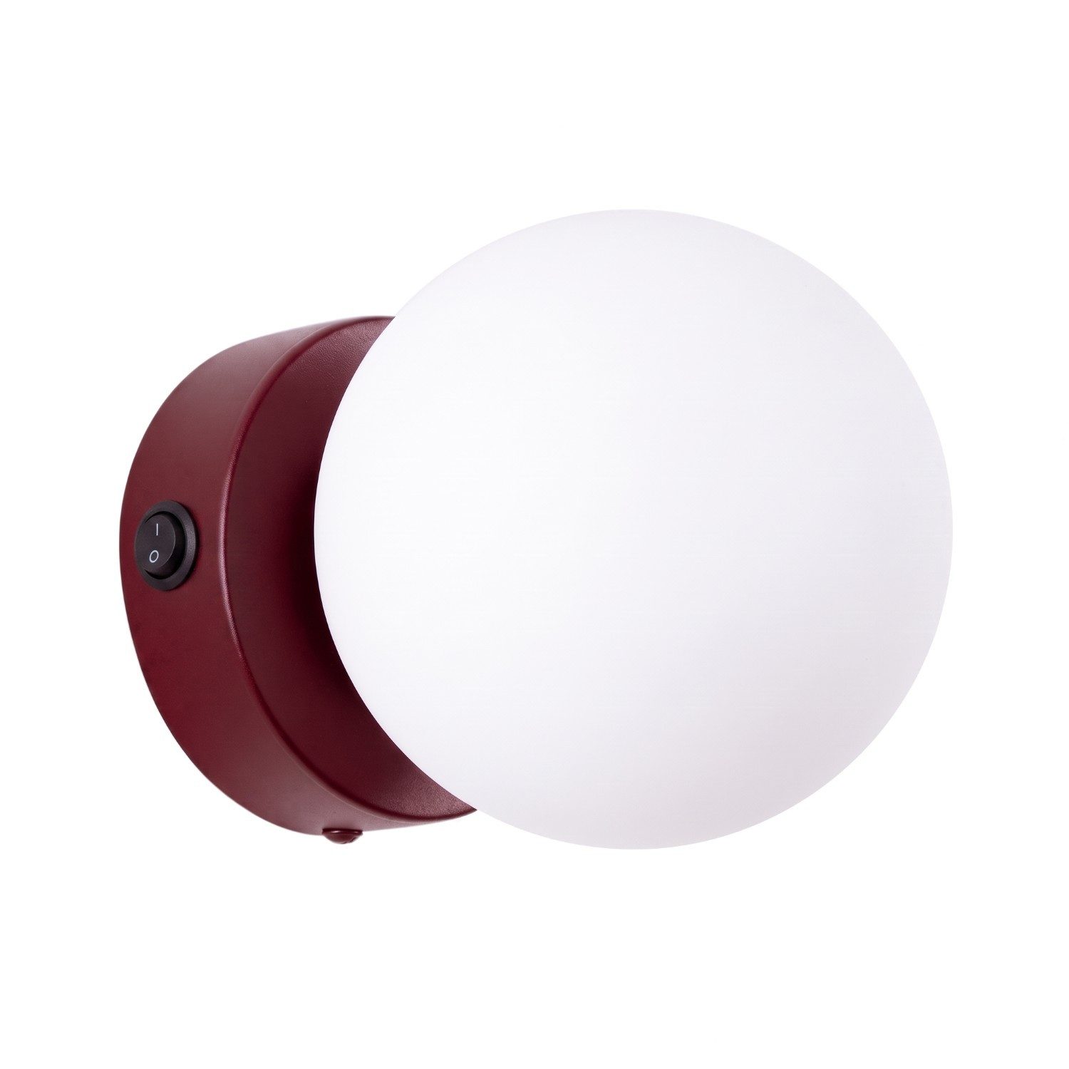 SOLLUX lighting Wandleuchte Wandleuchte YOLI 1 burgund mit Schalter, Nicht enthalten