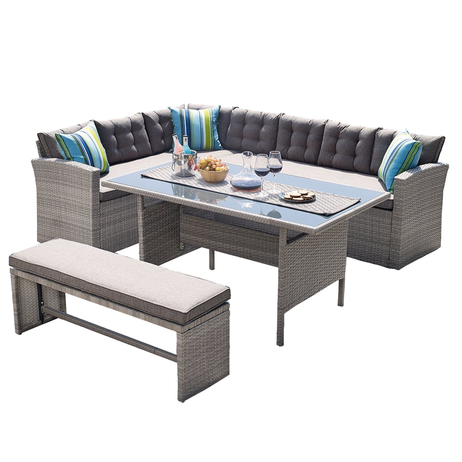 HTI-Line Sitzgruppe Terrassenmöbel Elba, (4-tlg)