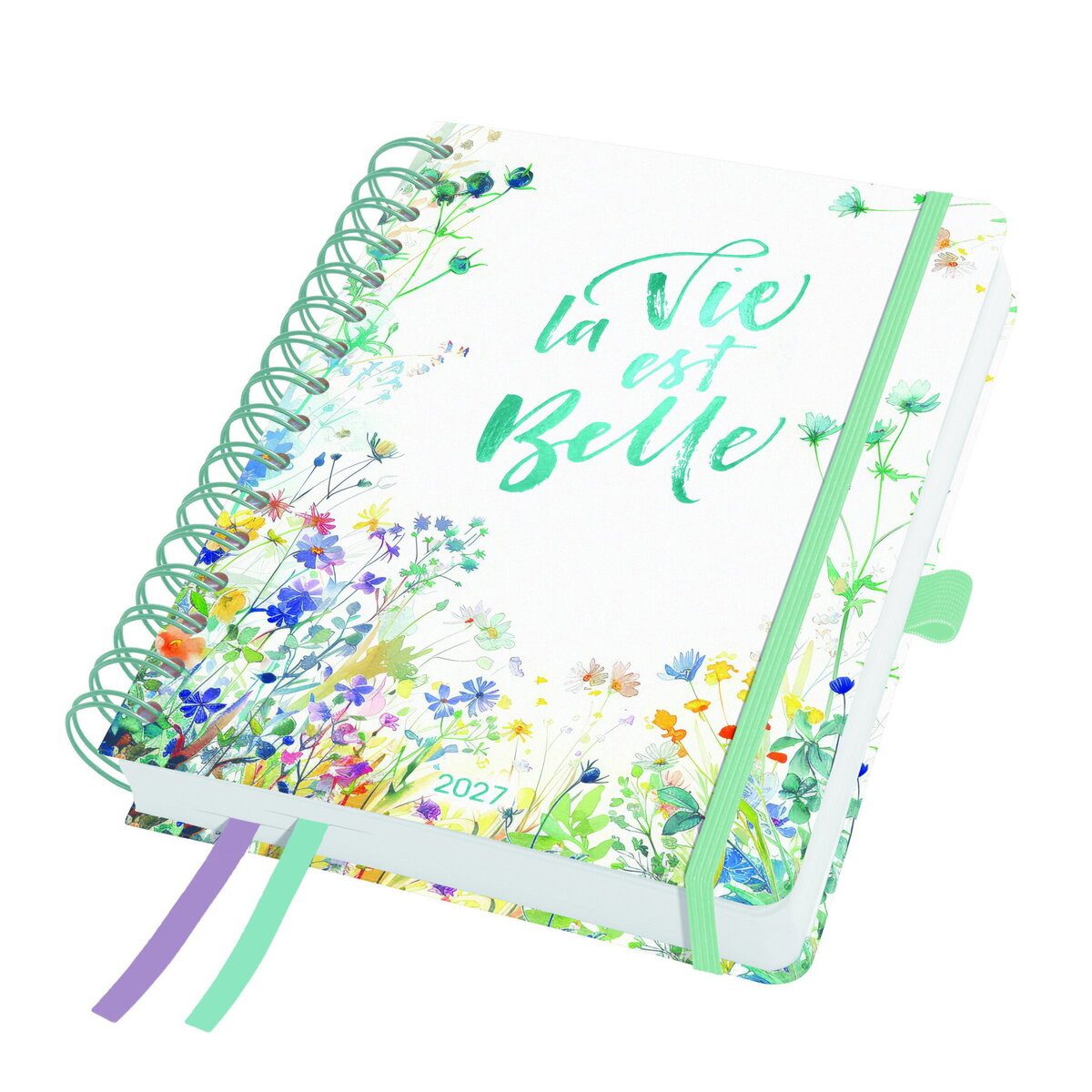 Sigel Taschenkalender Spiral-Kalender Jolie 2027 ca. A5 Summer Tangle 240 Seiten